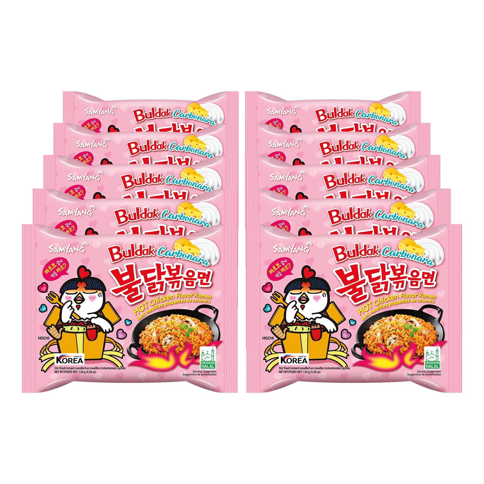 Samyang Buldak Ramen Hot Chicken Carbonara 130 g, 10er Pack - Bild 1