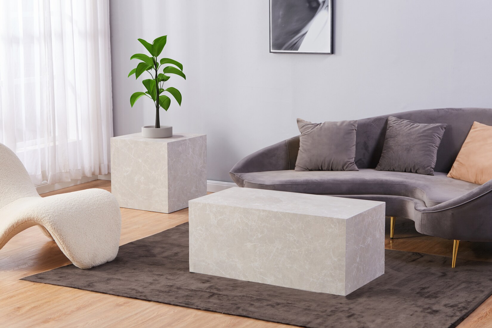 HOME DELUXE Couchtisch Amiri Marmor Beige L – versch. Ausführungen | 04058166267887