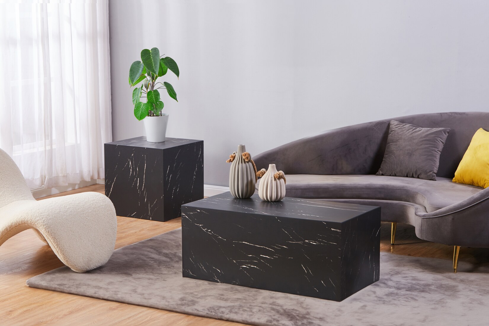 HOME DELUXE Couchtisch Amiri Marmor, schwarz L – versch. Ausführungen | 04058166267894