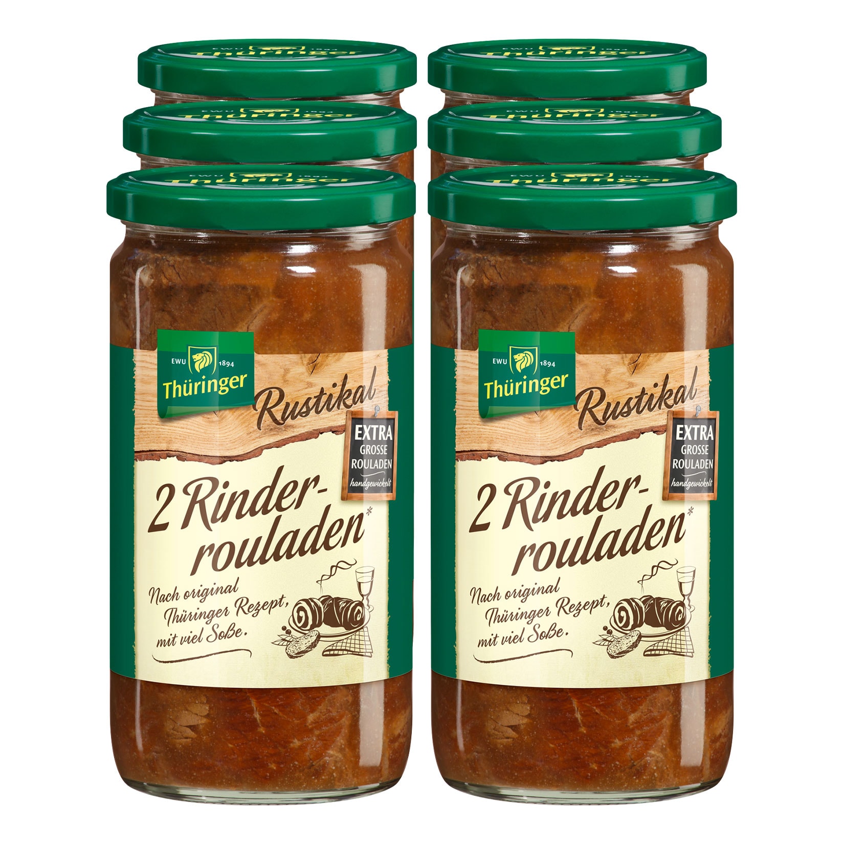 EWU Th&uuml;ringer Rustikal 2 Rinderrouladen 700 g, 6er Pack - Bild 1