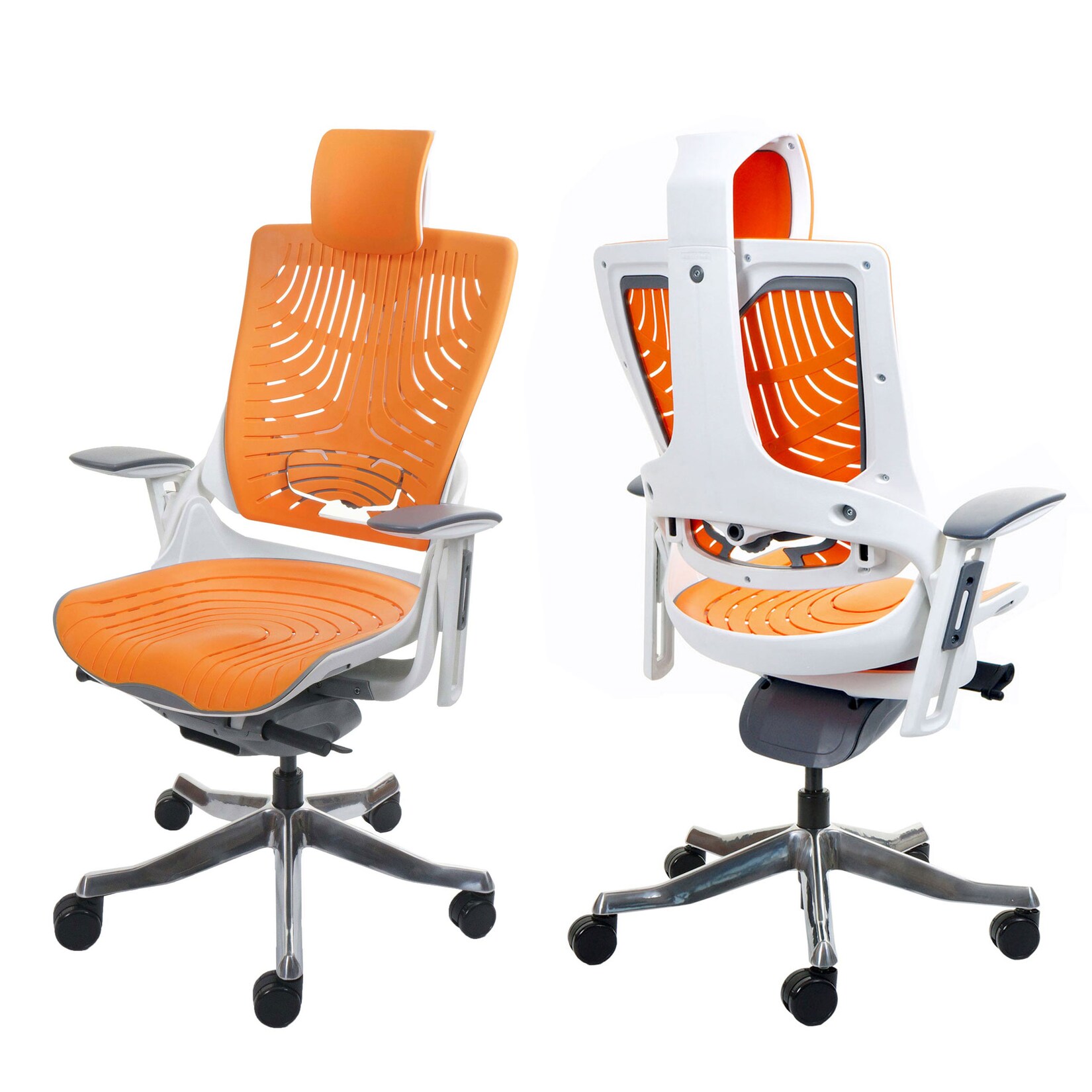 Bürostuhl MERRYFAIR Wau 2b, Schreibtischstuhl Drehstuhl, Hartschale, ergonomisch ~ orange | 04057651633381