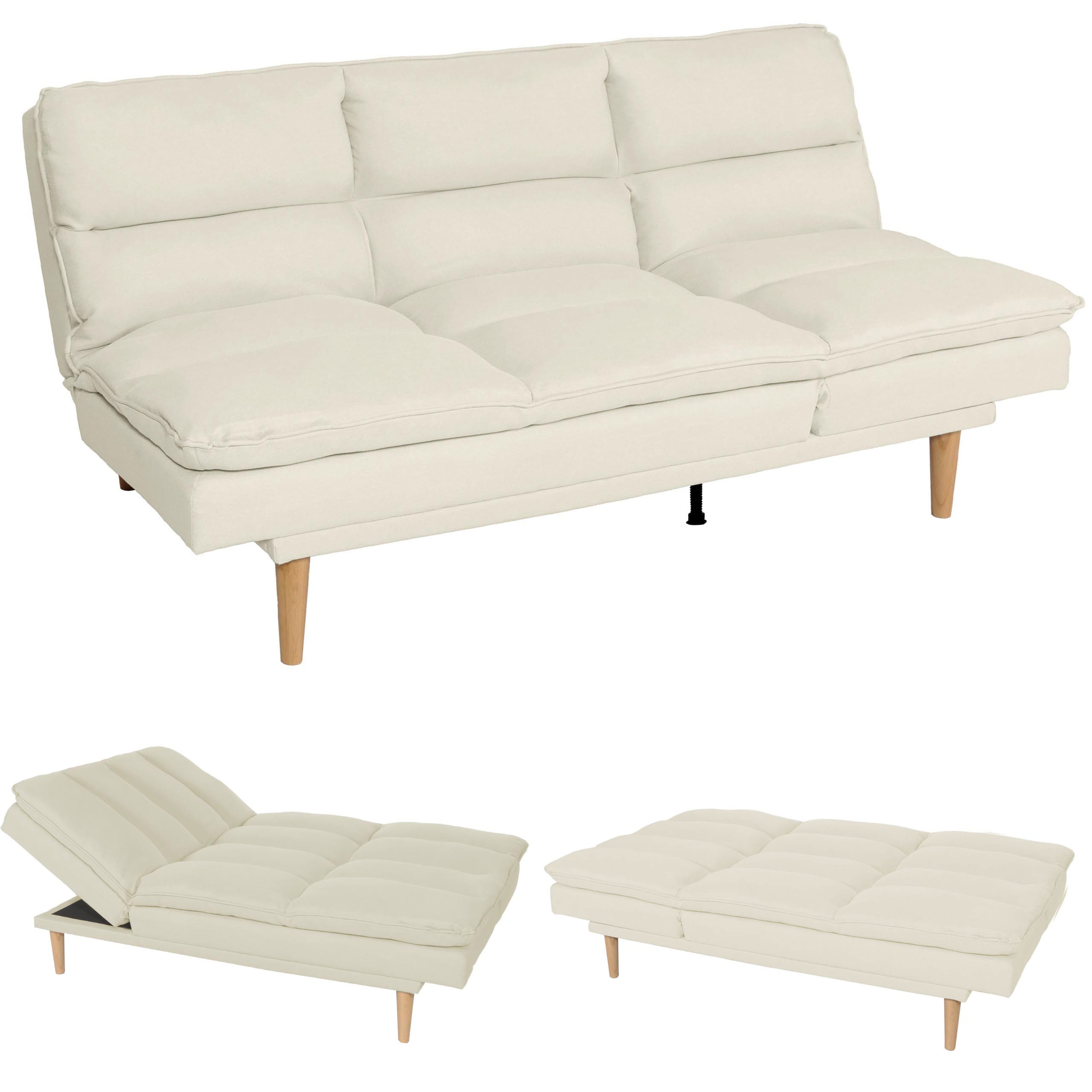 Schlafsofa MCW-M79, G&auml;stebett Schlafcouch Couch Sofa, Schlaffunktion Liegefl&auml;che 180x110cm ~ Stoff/Textil creme - Bild 1