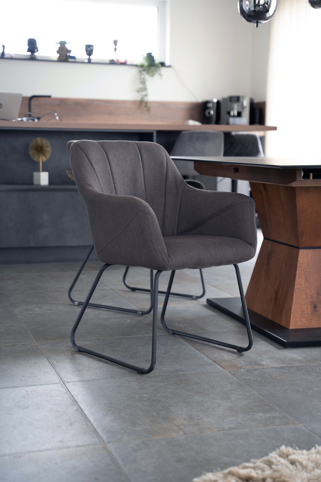 HOME DELUXE Armlehnenstuhl 8er Set PAKU – versch. Sets – Webstoff Anthrazit | 04058166266613