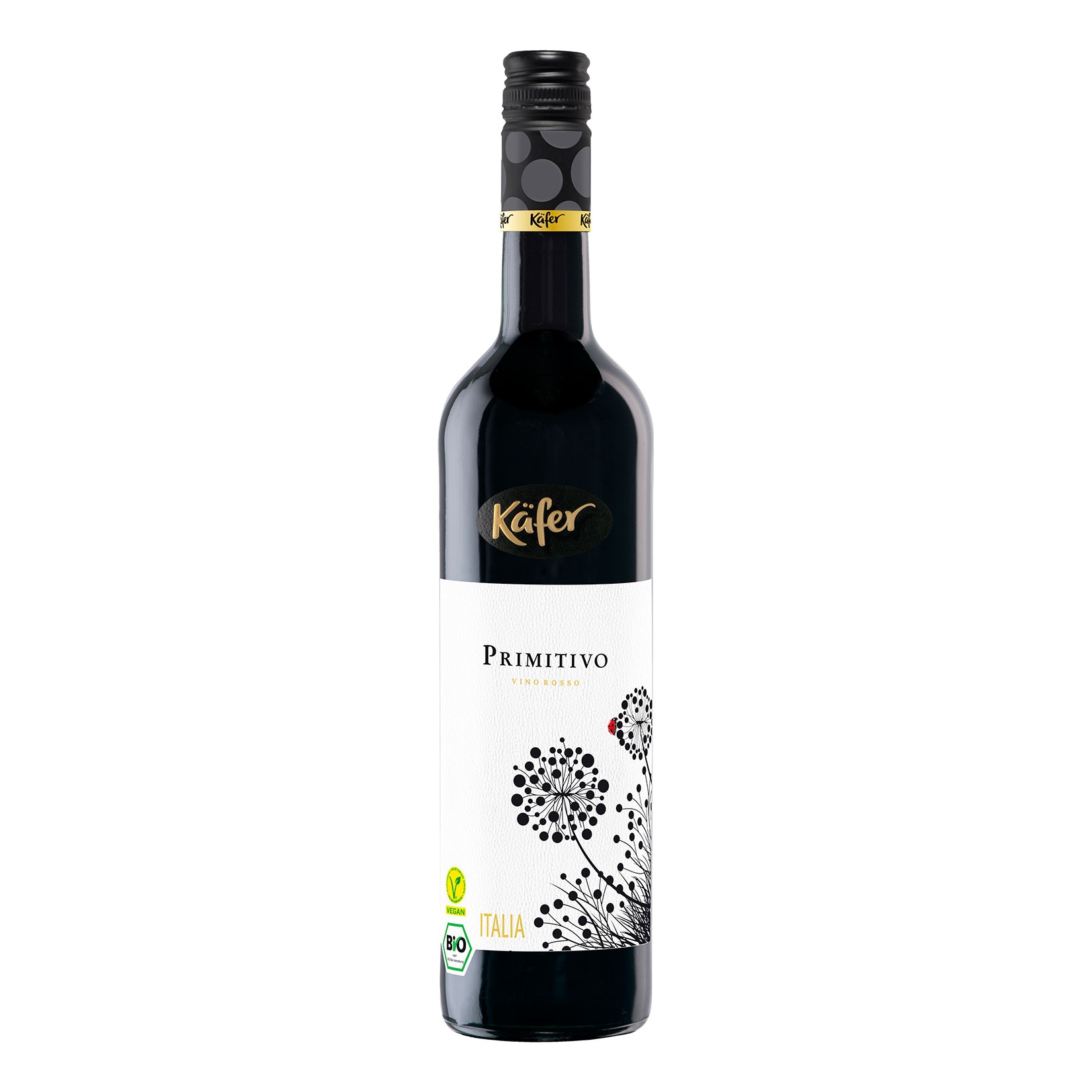 K&auml;fer Primitivo Bio Vegan IGP trocken 13,0 % vol 0,75 Liter - Bild 1