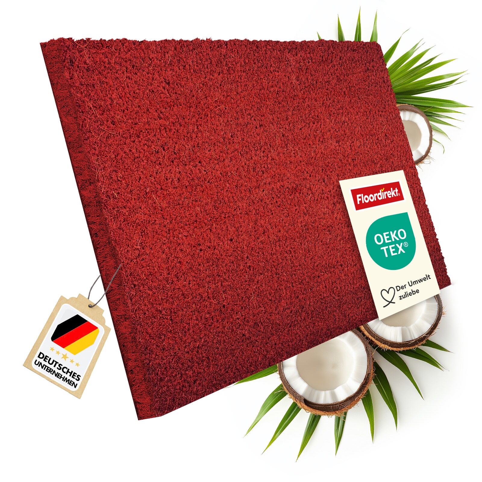 floordirekt Fußmatte Kokos Rot 24 mm