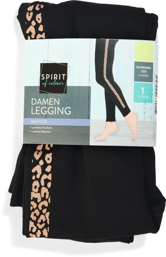 SoC Seamless Animalprint Legging - S-M Schwarz Leo print - Bild 1