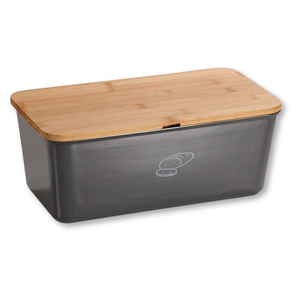 KESPER Brotbox aus Melamin mit Bambusdeckel, grau
