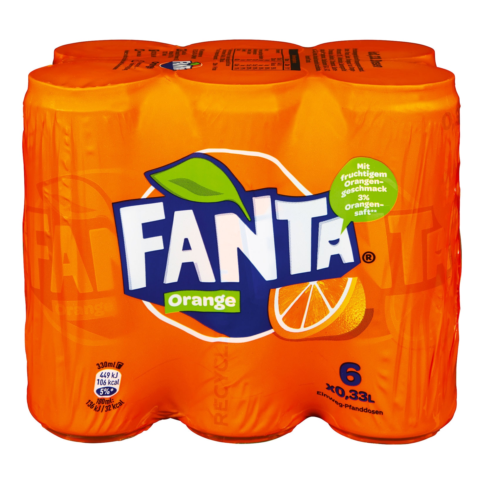 Fanta 0,33 Liter Dose, 6er Pack - Bild 1