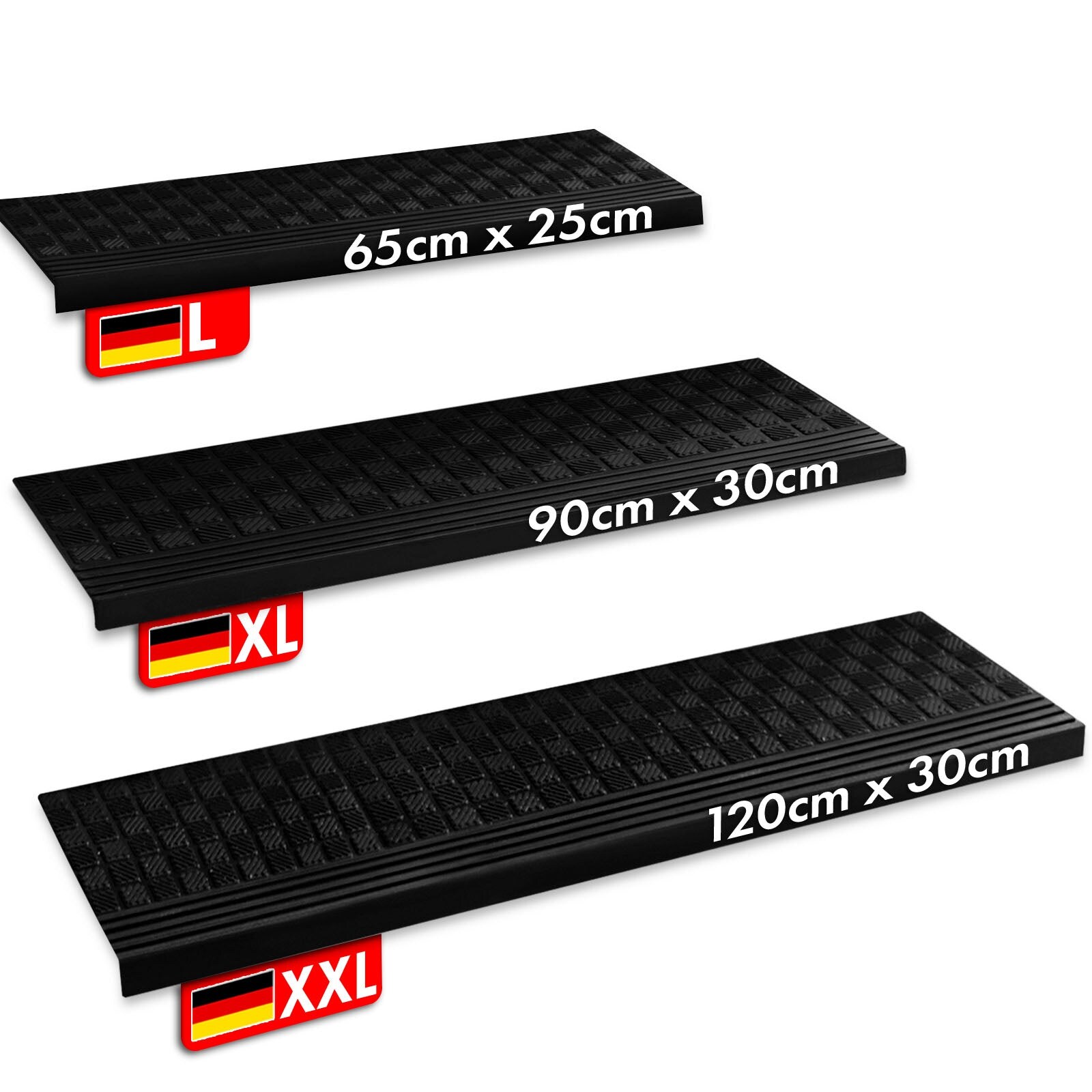 Karat homeliving Gummi-Stufenmatten für außen Diamond 30 x 90 cm