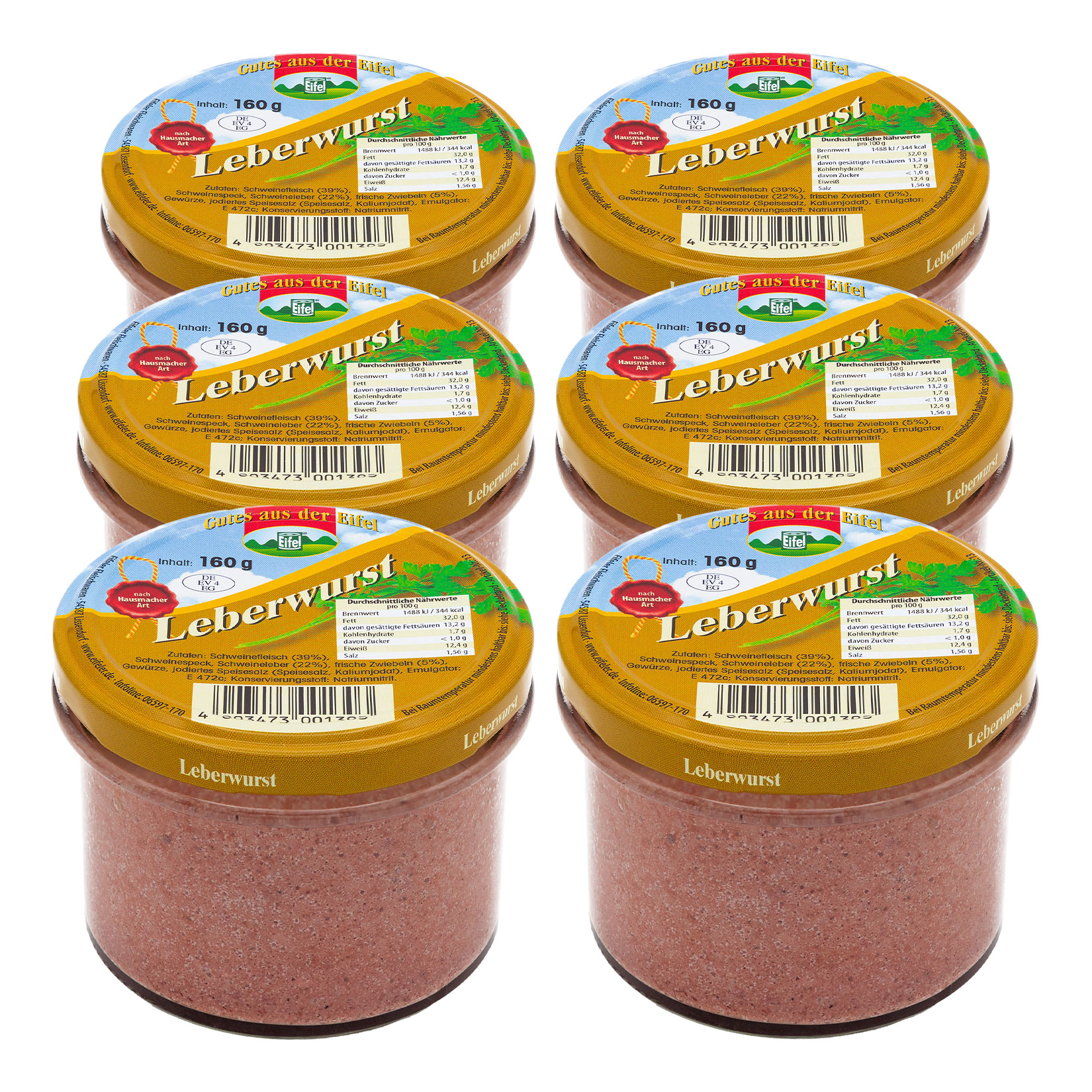 Eifeler Leberwurst 160 g, 6er Pack - Bild 1