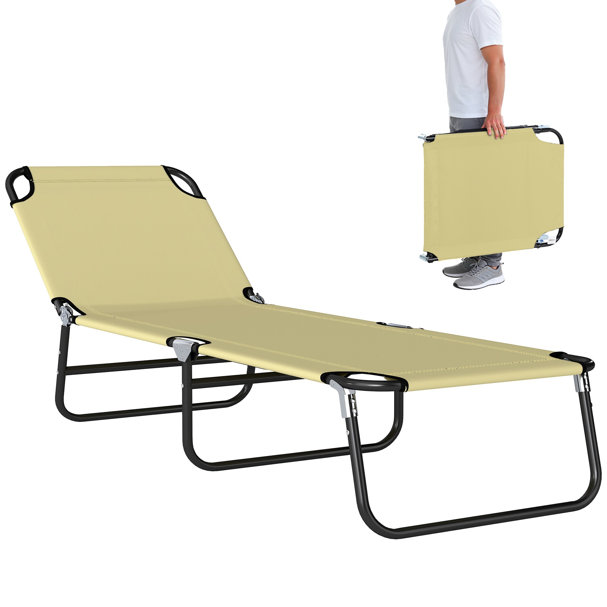 Outsunny Sonnenliege Stahl, Oxford-Gewebe - Bild 1