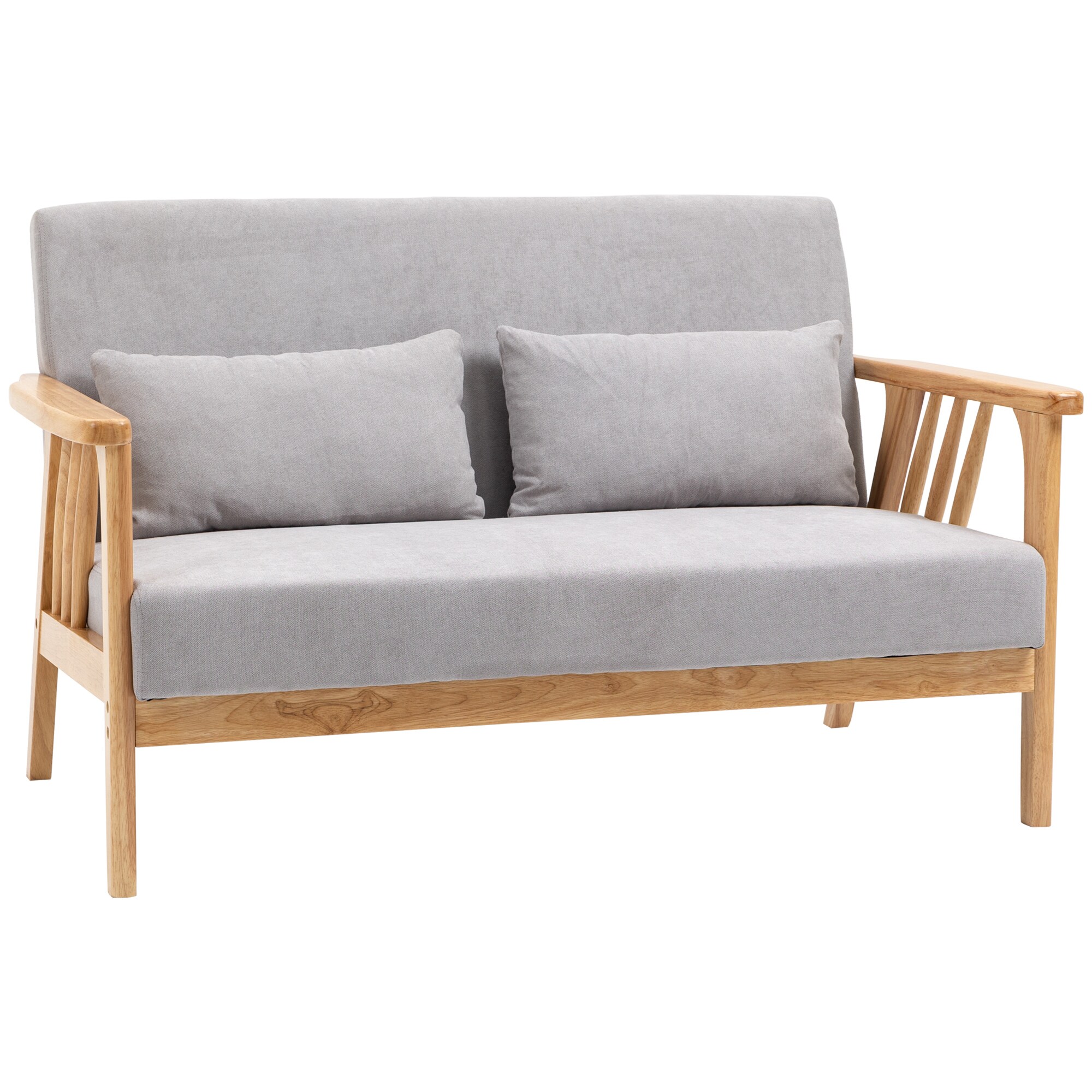 HOMCOM Loveseat Samt (100% Polyester), Schaumstoff, Gummiholz - Bild 1