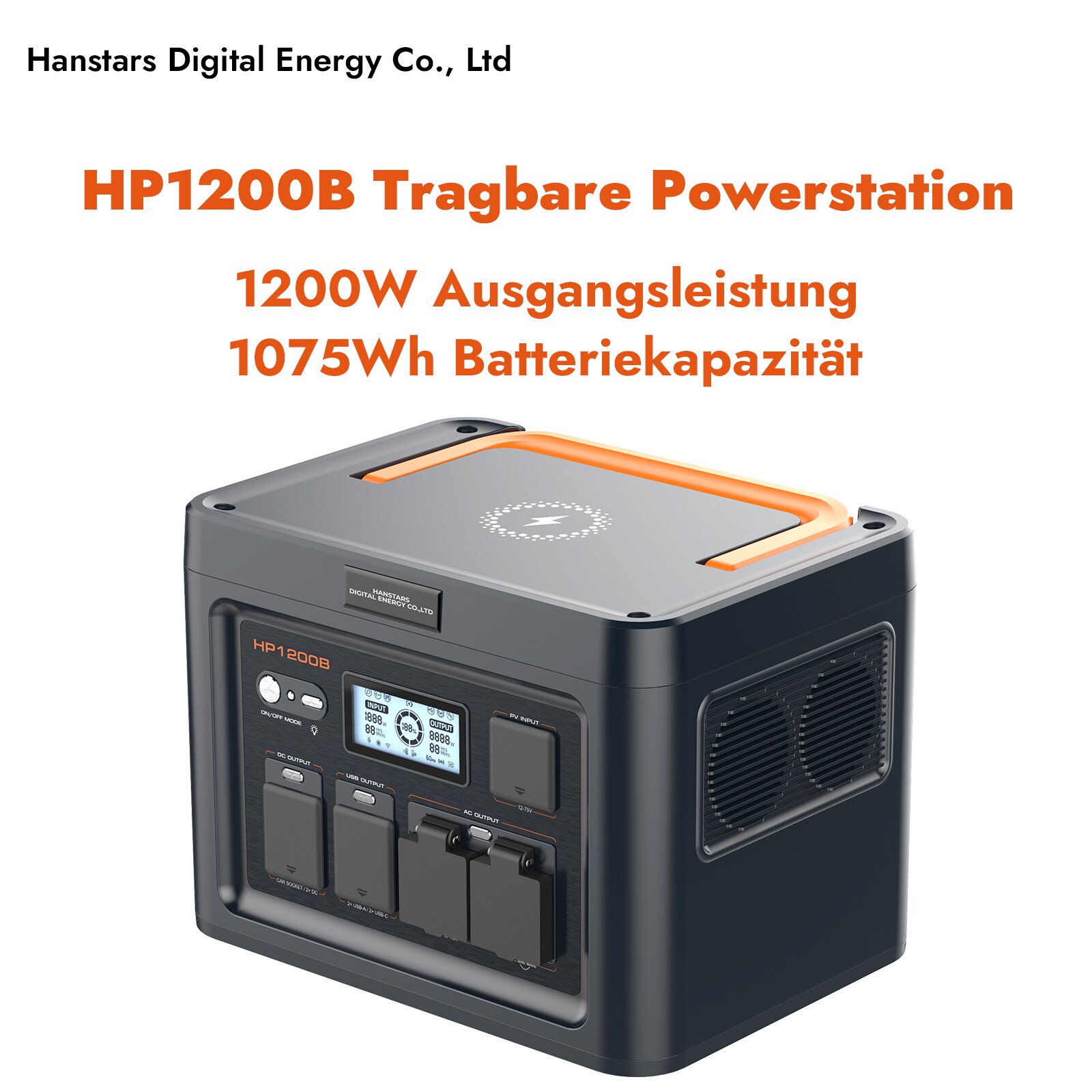Hanstars Tragbare Powerstation: 1200W/1075.2Wh - Bild 1