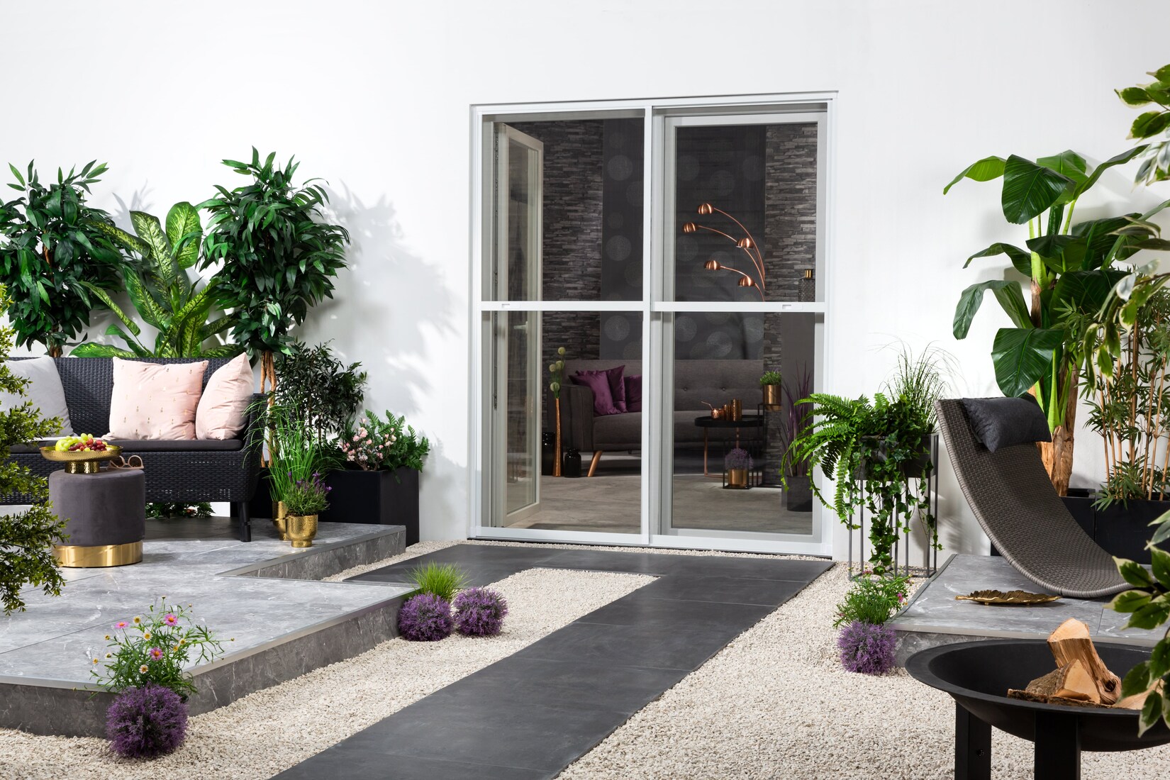 Alu – Doppelschiebetür Insektenschutz „COMFORT“, 240×240 cm, weiß | 04043903775671