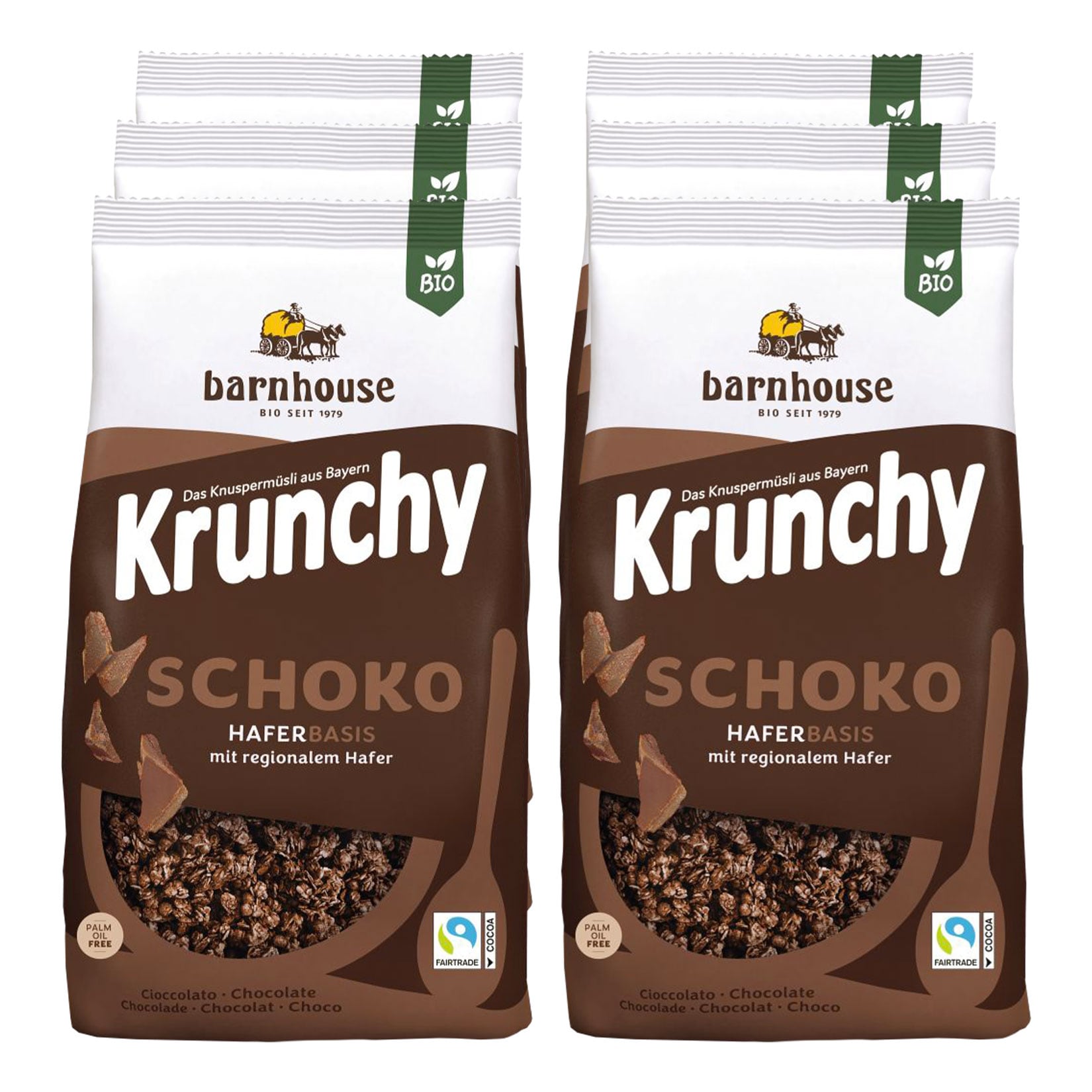 barnhouse Krunchy Schoko M&uuml;sli 375 g, 6er Pack - Bild 1