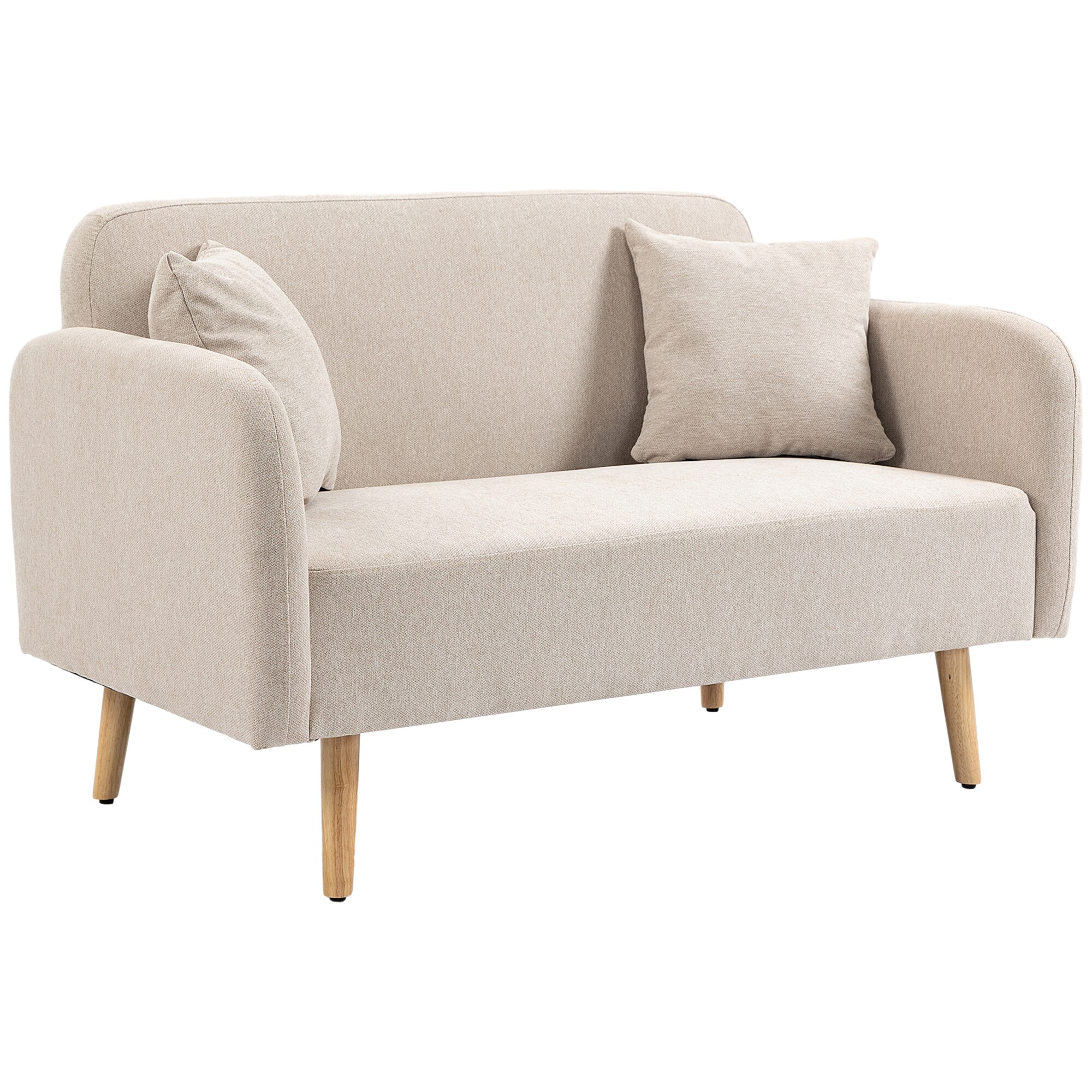 HOMCOM 2 Sitzer Sofa Gummiholz, Samt - Bild 1