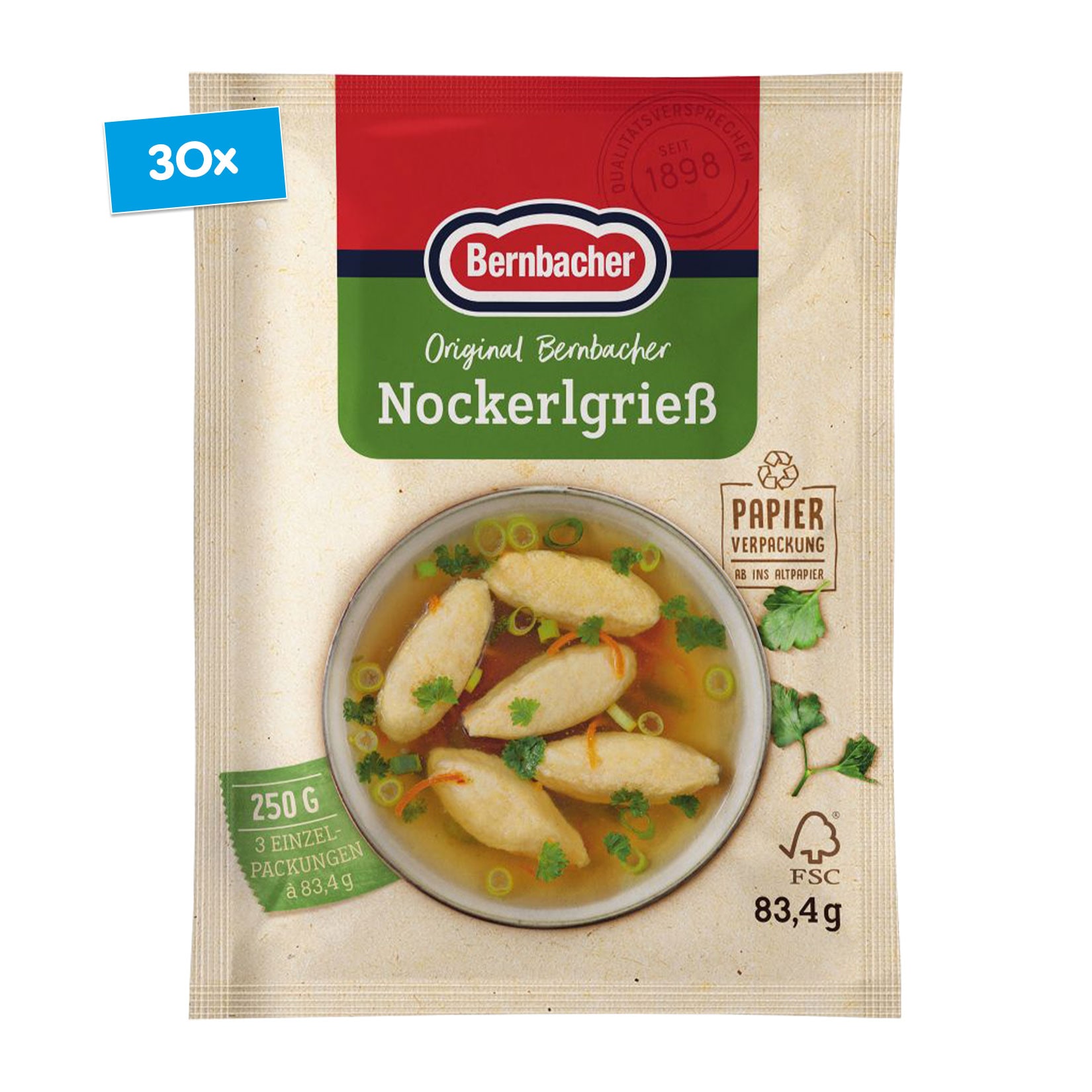 Bernbacher Nockerlgrie&szlig; 250 g, 30er Pack - Bild 1