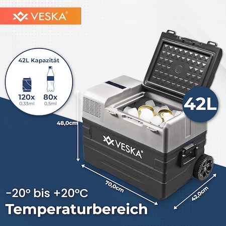 Marketplace) Kesser Kompressor-Kühlbox 50 L für 224,80; 30 L für  199,80 (12/24 V 230V; APP-Steuerung; Teleskopstange u. Räder)