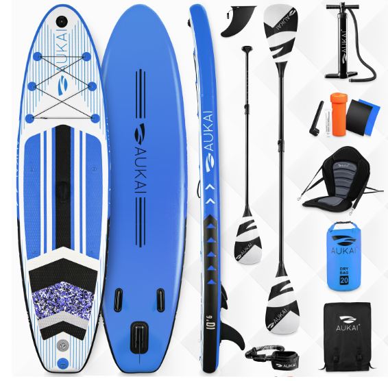 Stand Up Paddle Board "AUKAI Pro" mit Kajak-Sitz blau - Bild 1