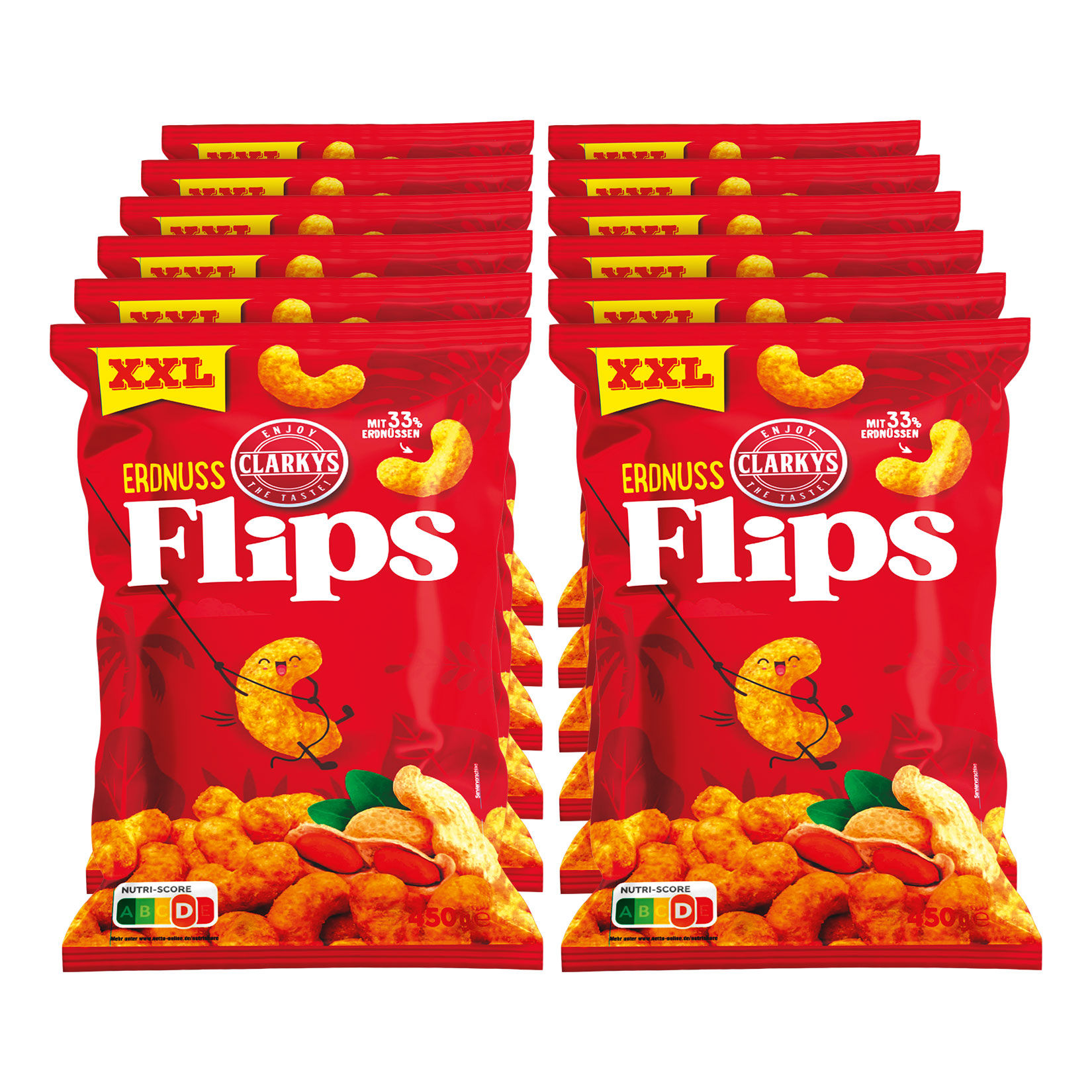 Clarkys Erdnussflips XXL 450 g, 12er Pack - Bild 1