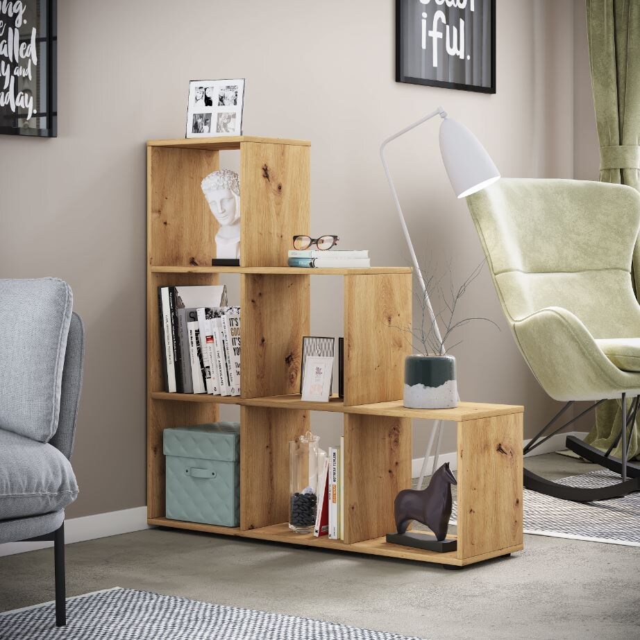 AI-SEN nonjoo – Treppenregal 6-Fach Artisan Eiche Dekor | 04260347793720
