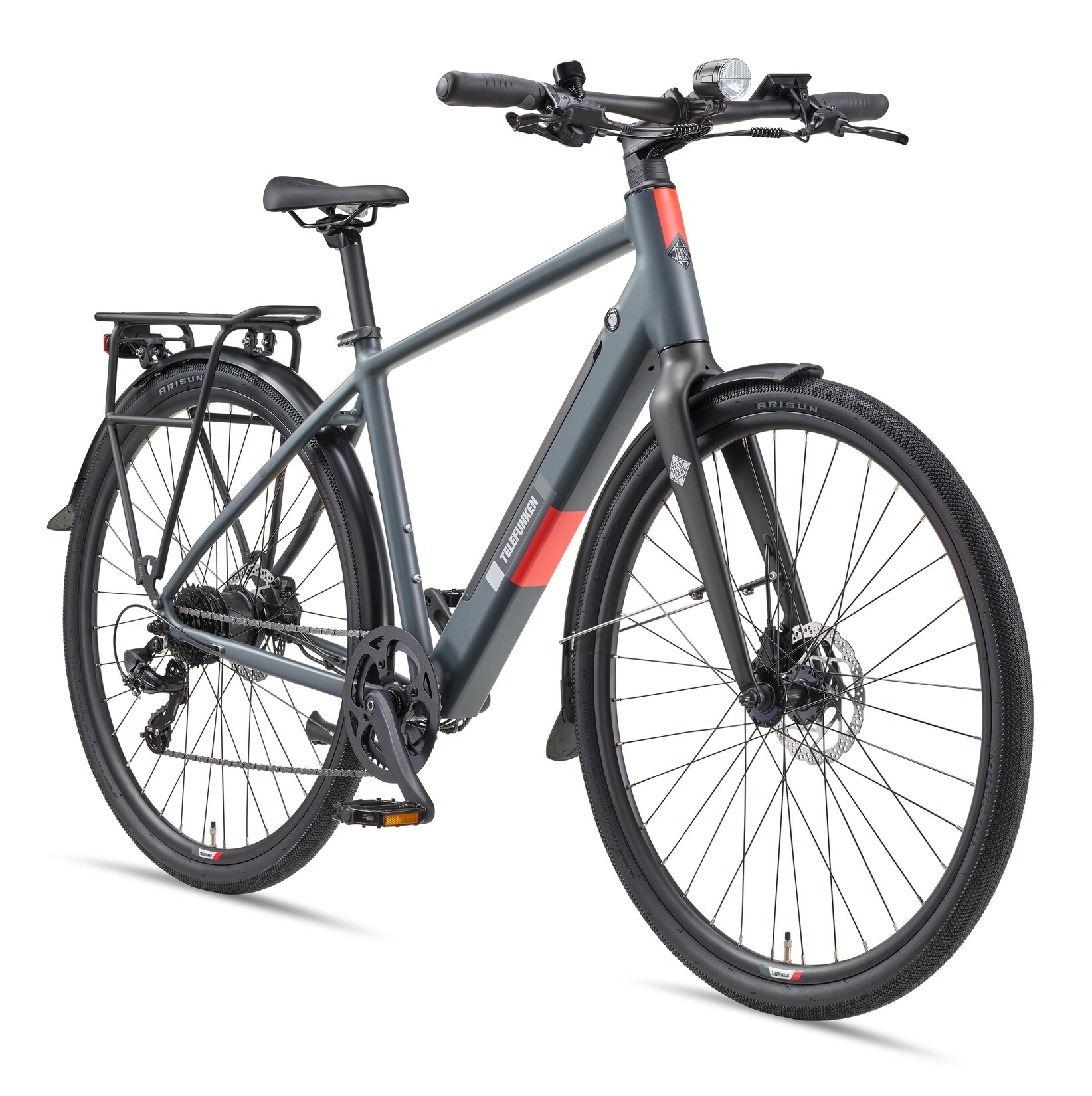 TELEFUNKEN UH210 E-Urban-Bike Herren 28" granitgrau