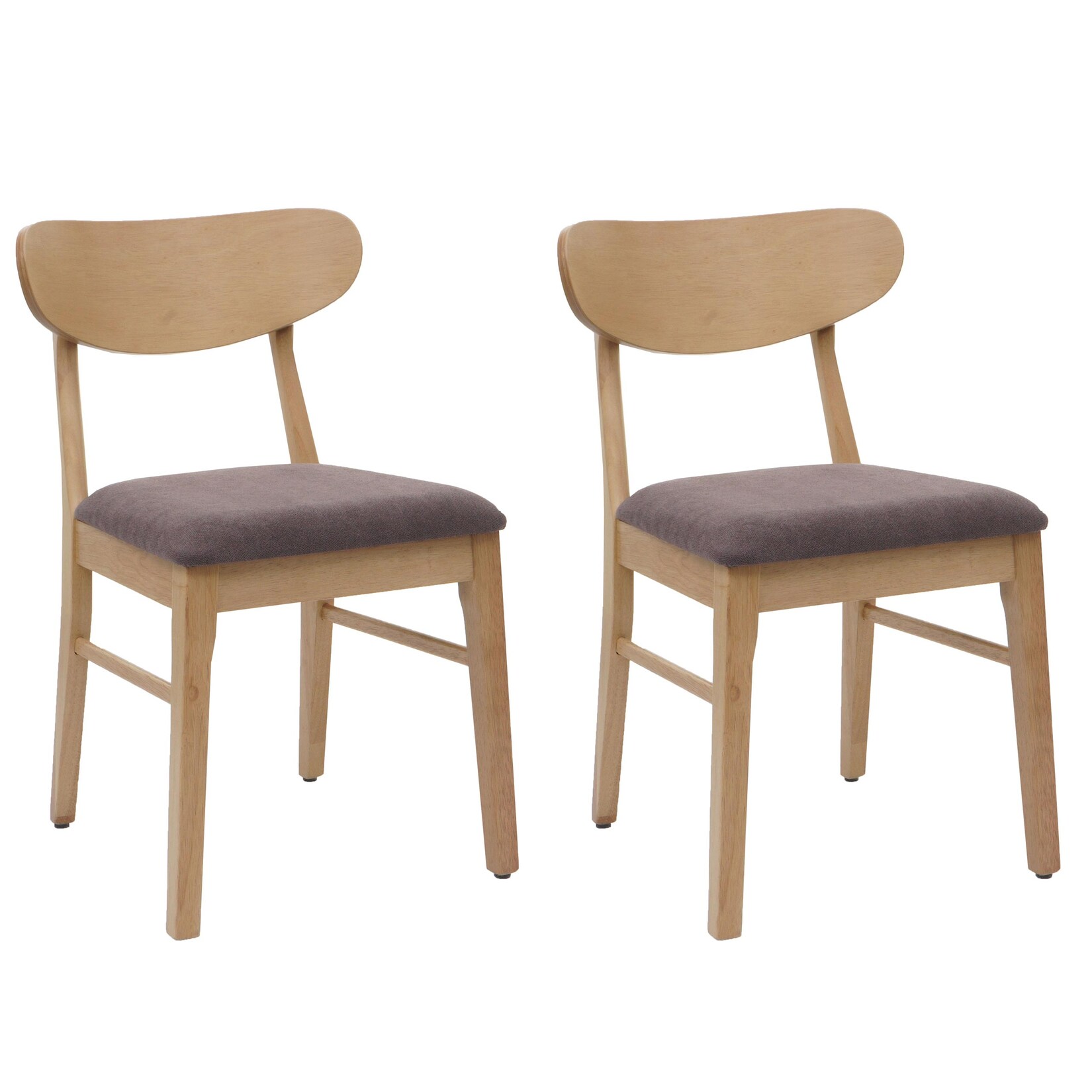 2er-Set Esszimmerstuhl MCW-M59, Küchenstuhl Stuhl, Stoff/Textil Massiv-Holz ~ helles Gestell, taupe
