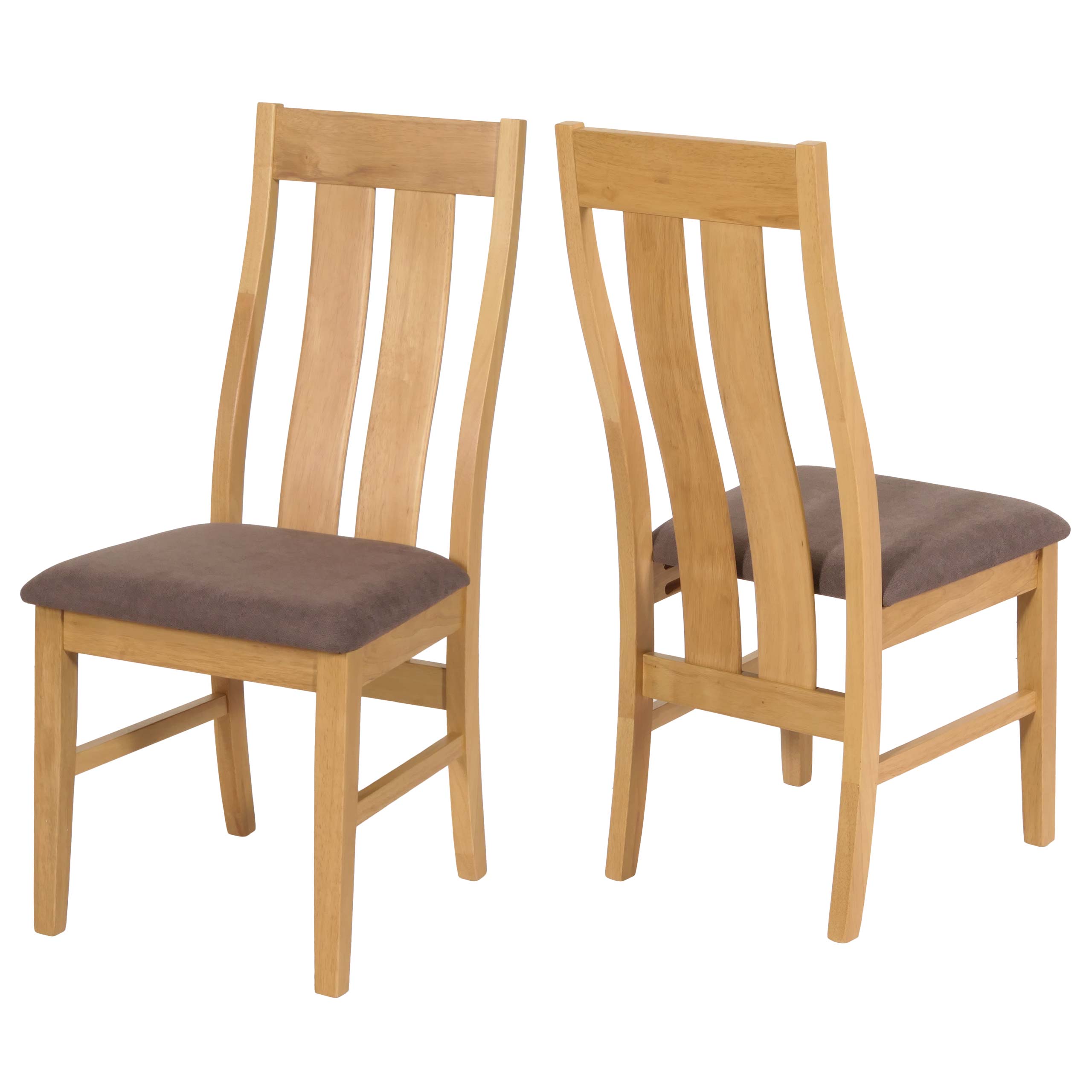 2er-Set Esszimmerstuhl MCW-M58, K&uuml;chenstuhl Lehnstuhl Stuhl, Stoff/Textil Massiv-Holz ~ helles Gestell, taupe - Bild 1