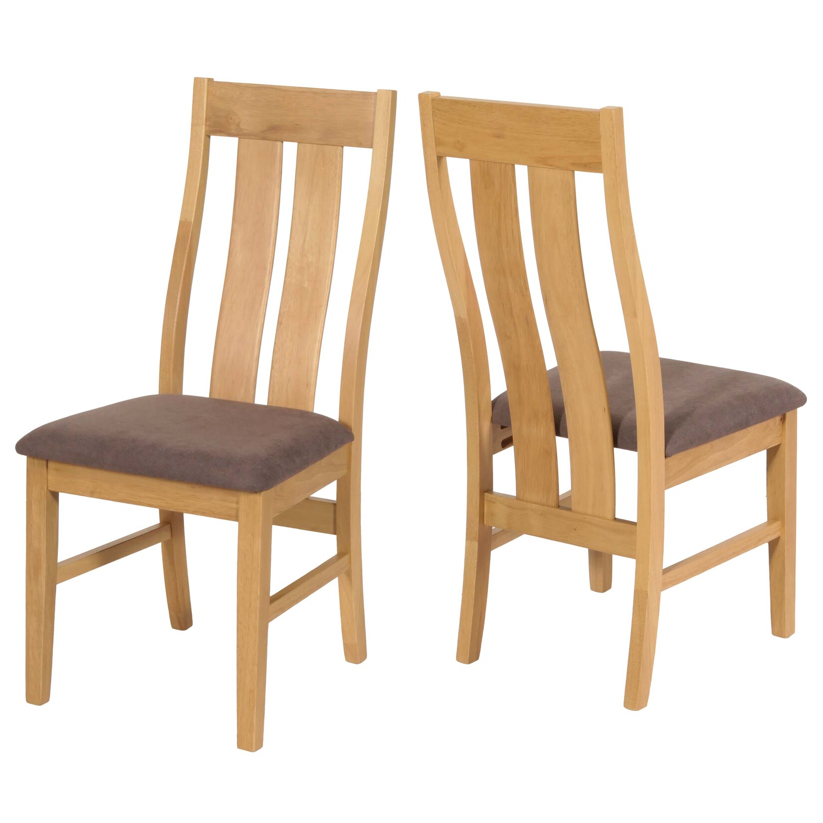 2er-Set Esszimmerstuhl MCW-M58, Küchenstuhl Lehnstuhl Stuhl, Stoff/Textil Massiv-Holz ~ helles Gestell, taupe | 04057651810348