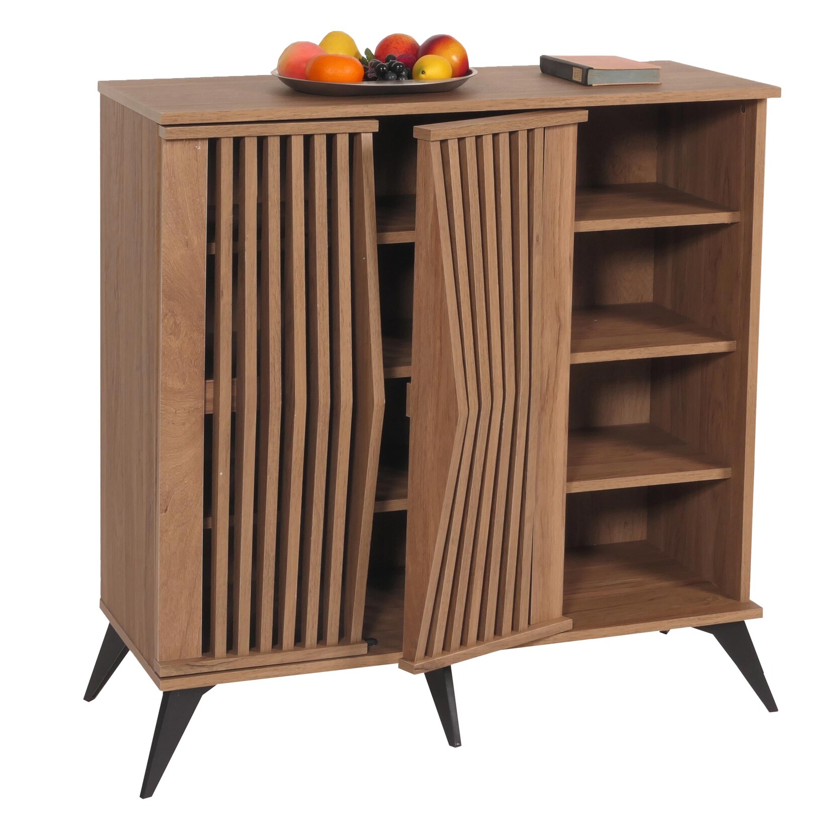 Kommode MCW-M45, Schrank Sideboard Anrichte Highboard, 3D-Design Staufächer 95x90x44cm, braun | 04057651633657