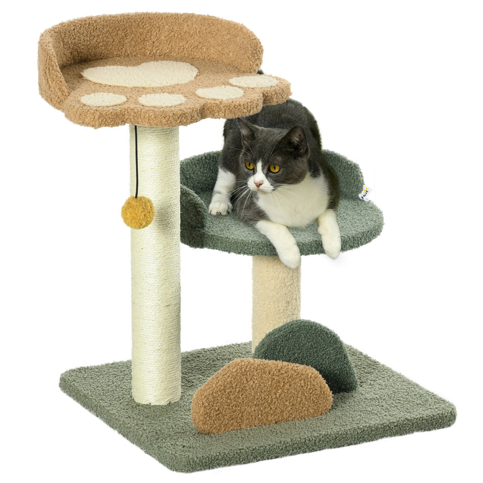 PawHut Kratzbaum Spanplatte, Samt (100% Polyester), Sisal | 04255633539502