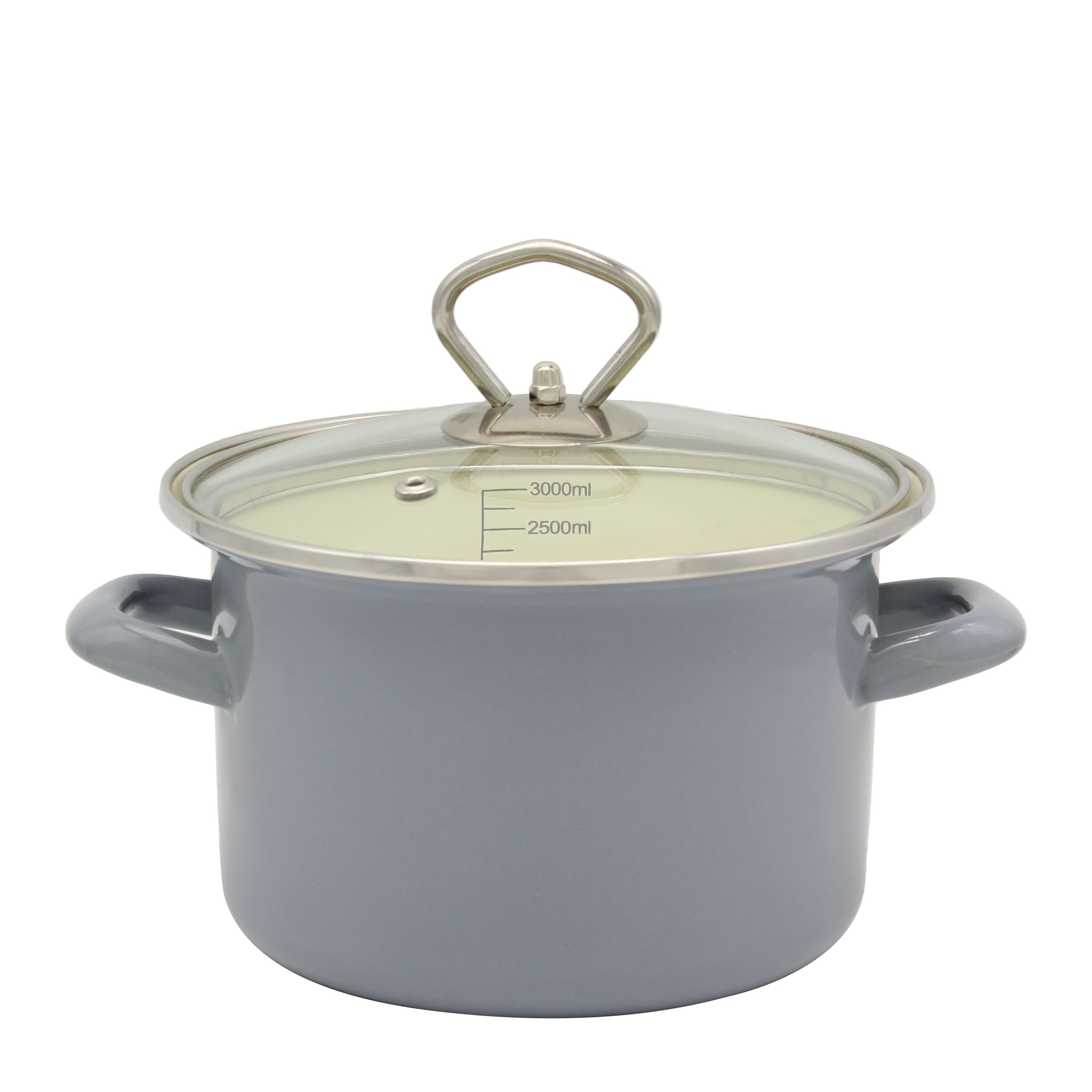 Emailletopf 20cm (hellgrau) - Bild 1