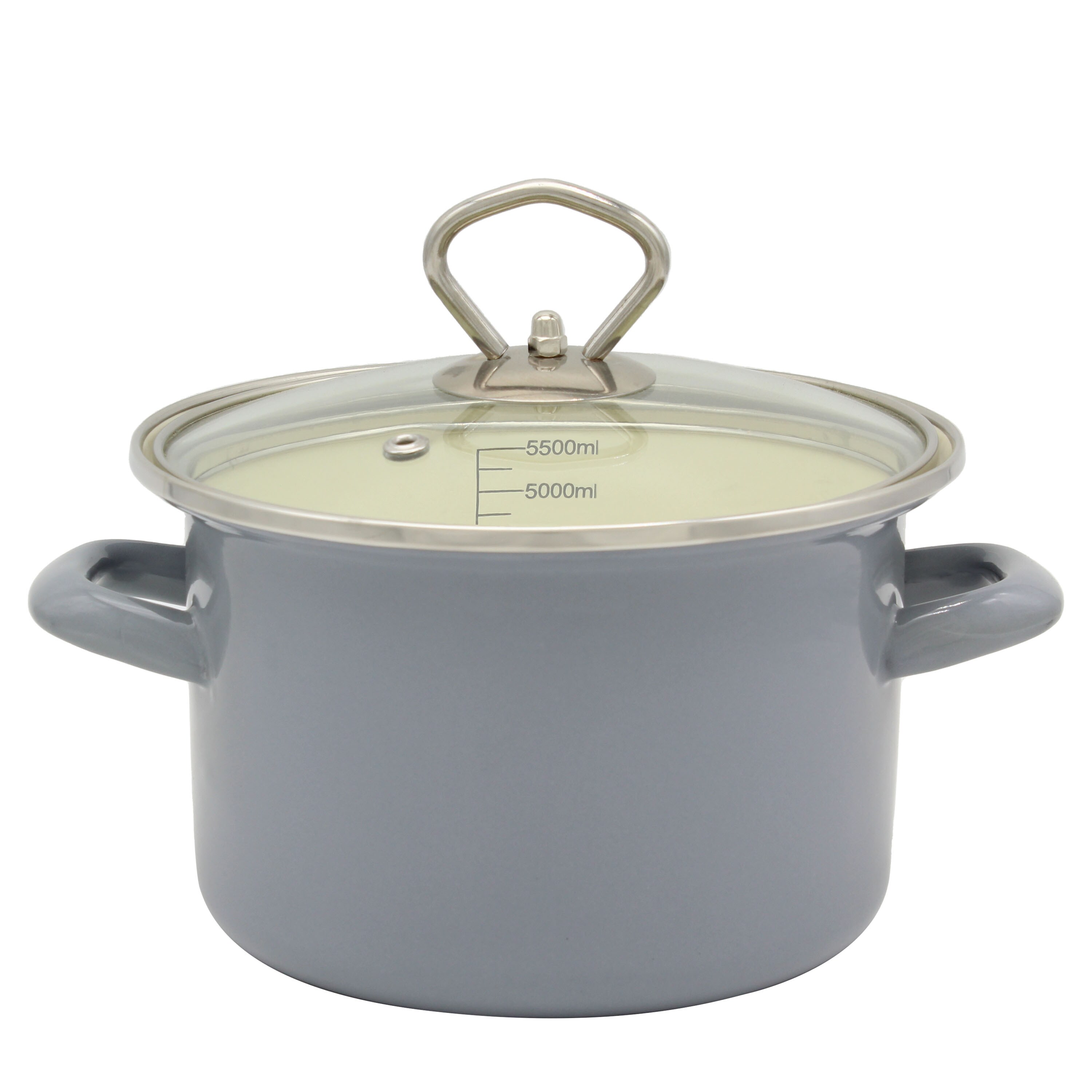 Emailletopf 24cm hellgrau - Bild 1