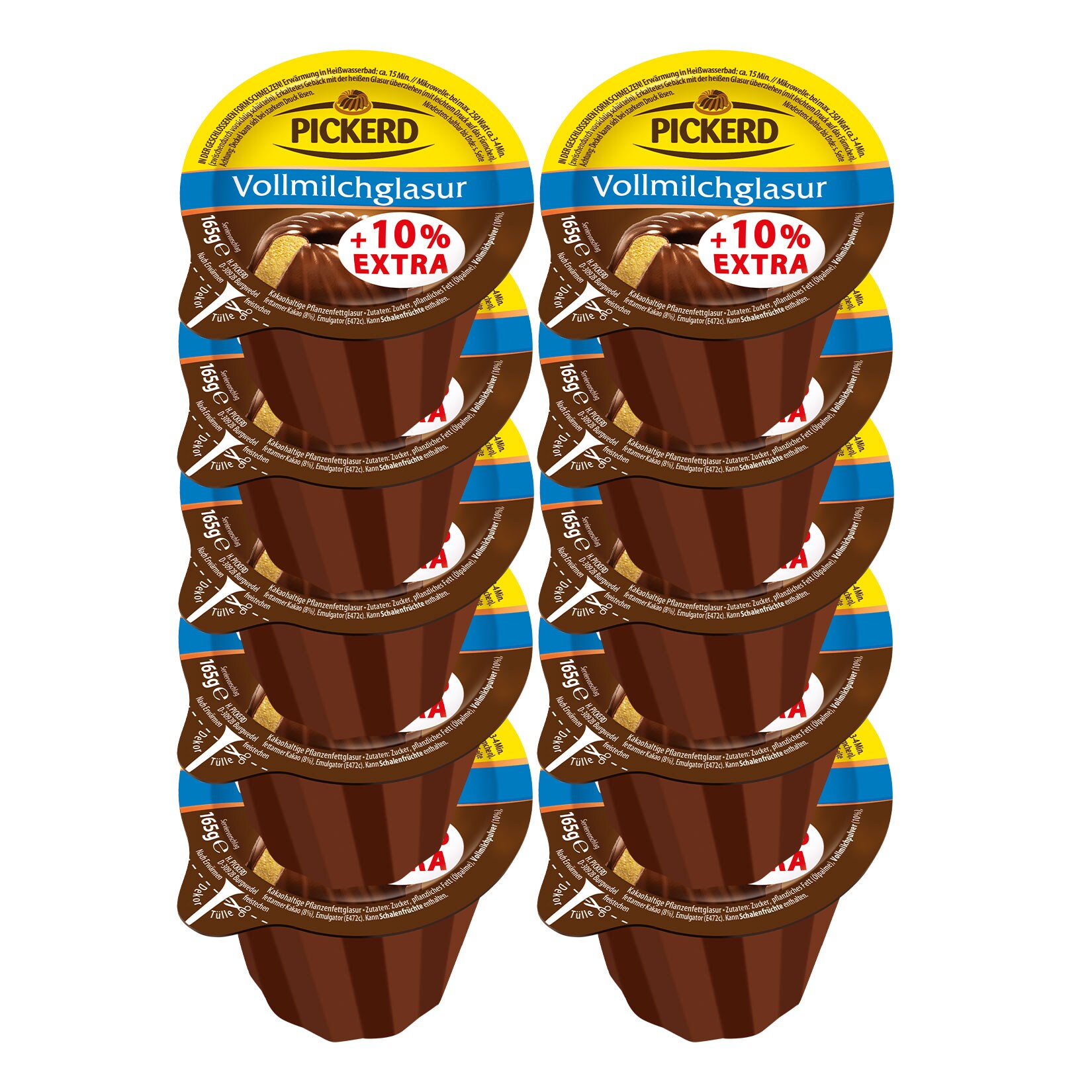 Pickerd Vollmilchglasur 165 g, 10er Pack - Bild 1