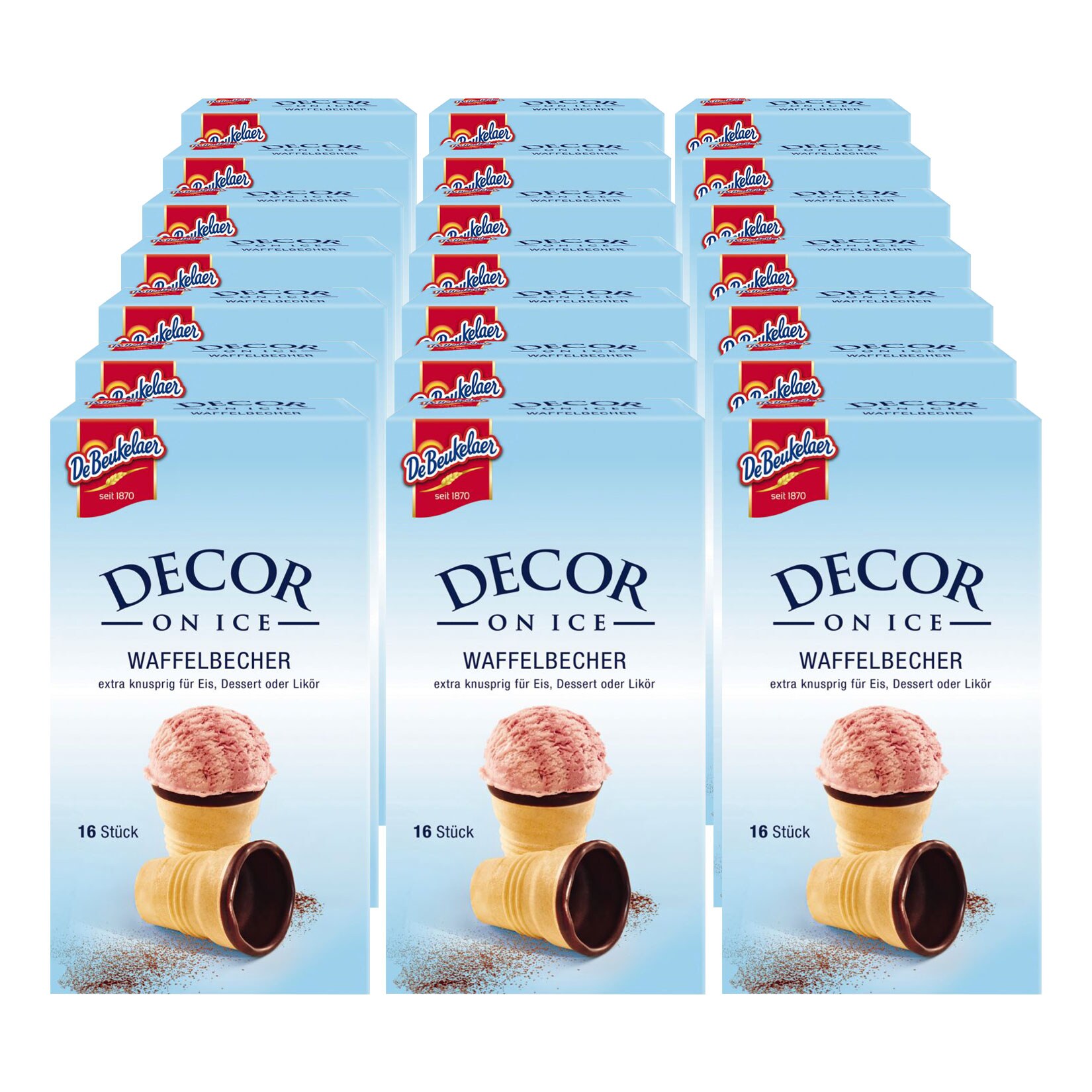 De Beukelaer Decor On Ice Waffelbecher 60 g, 21er Pack - Bild 1
