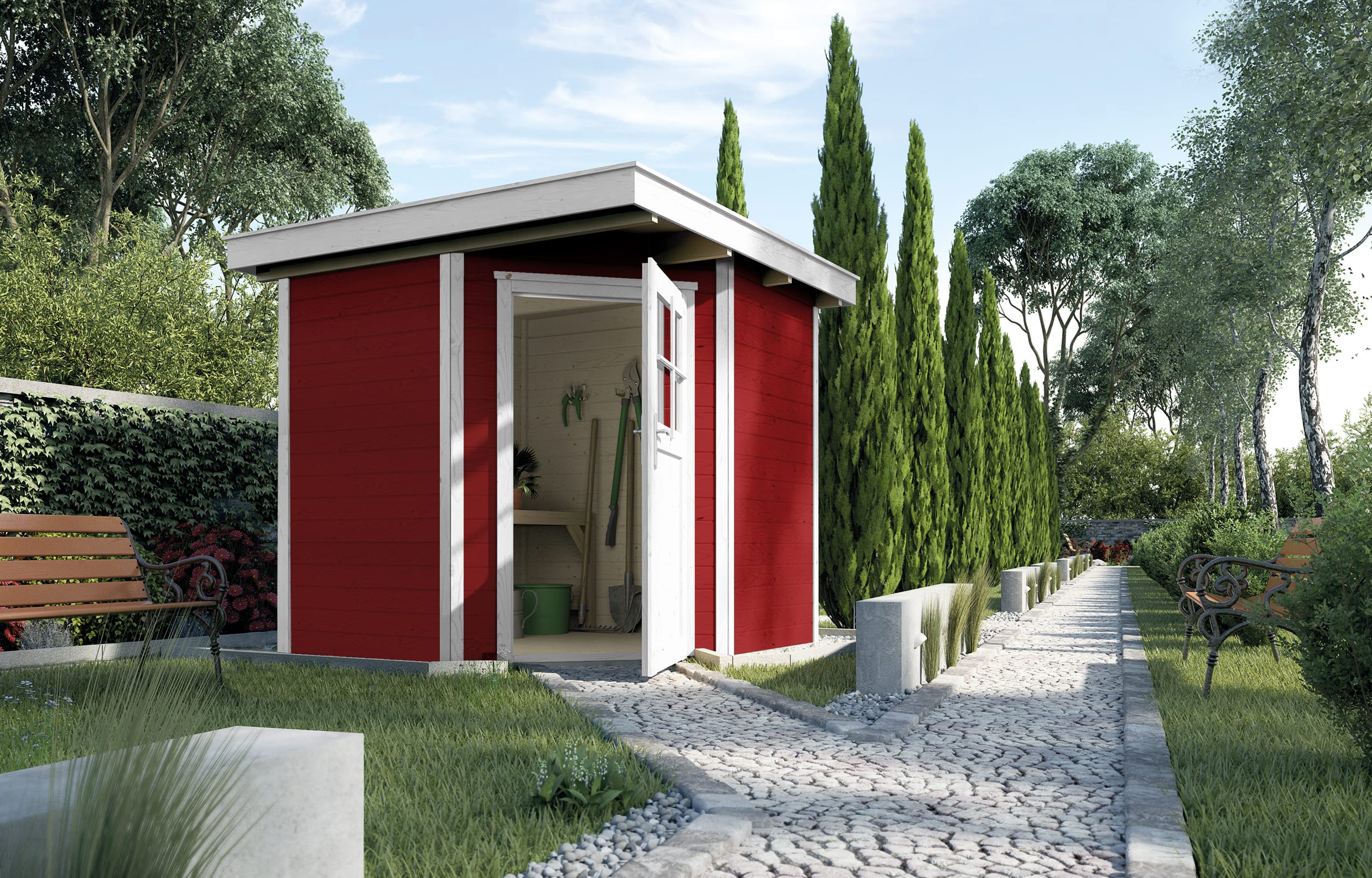 Gartenhaus 229 Gr.2, schwedenrot - Bild 1