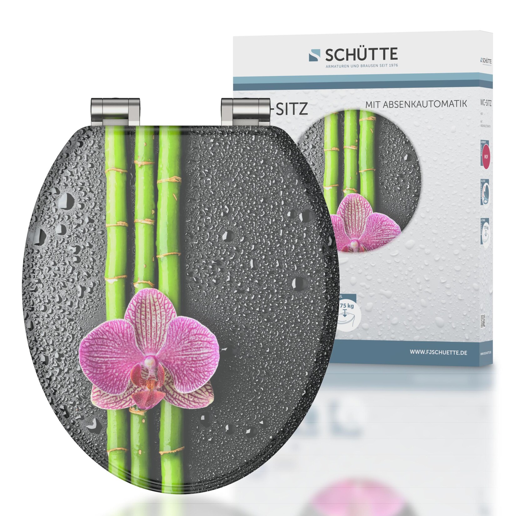Schütte WC-Sitz 'Asia' mit Absenkautomatik Holzkern