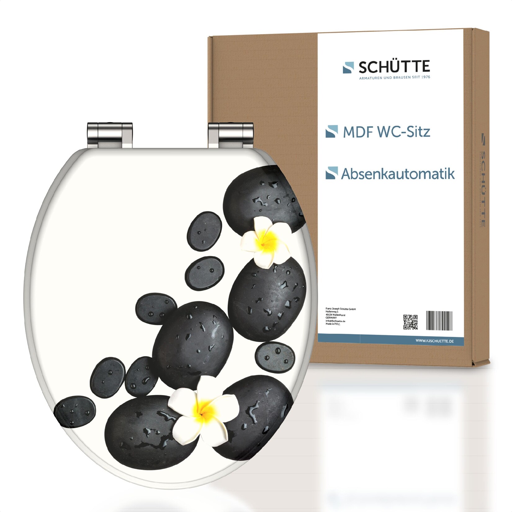 SCHÜTTE MDF WC-Sitz STONE DECORATION, mit Absenkautomatik