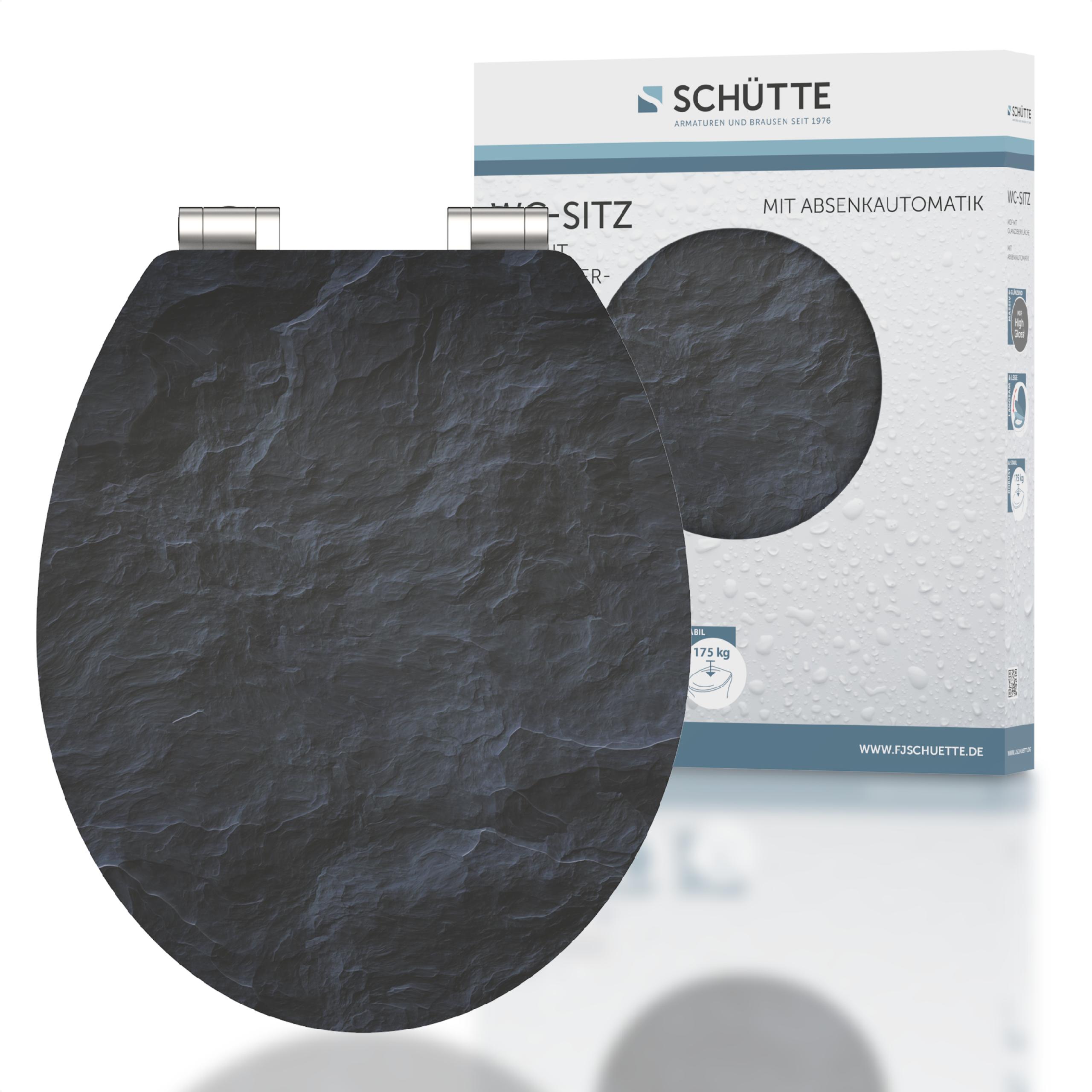 SCH&Uuml;TTE MDF HG WC-Sitz BLACK STONE, mit Absenkautomatik - Bild 1