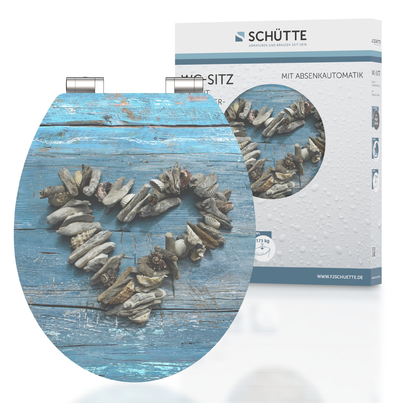SCHÜTTE MDF HG WC-Sitz SHELL HEART, mit Absenkautomatik | 04008431805405