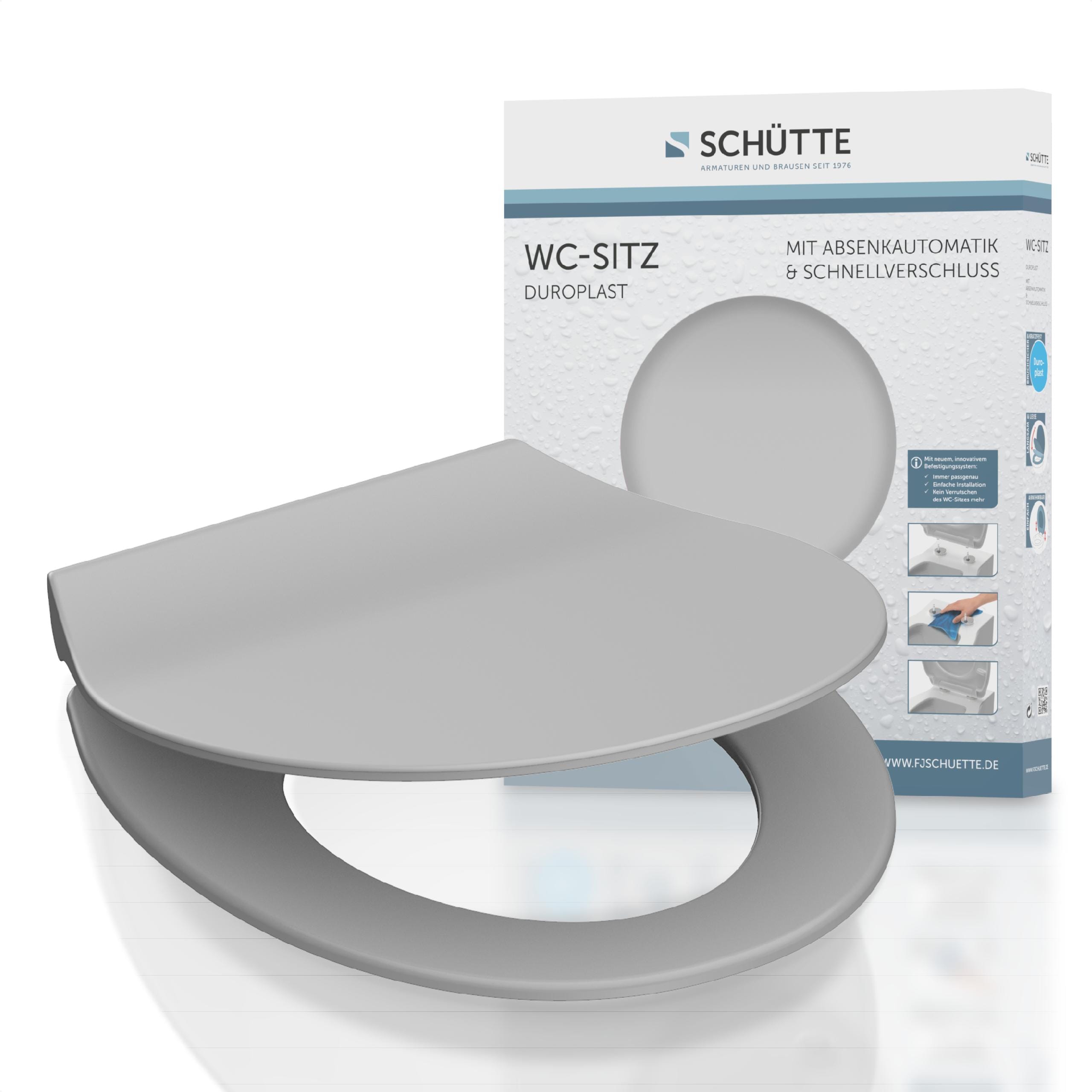 SCH&Uuml;TTE Duroplast WC-Sitz SLIM GREY, mit Absenkautomatik und Schnellverschluss - Bild 1