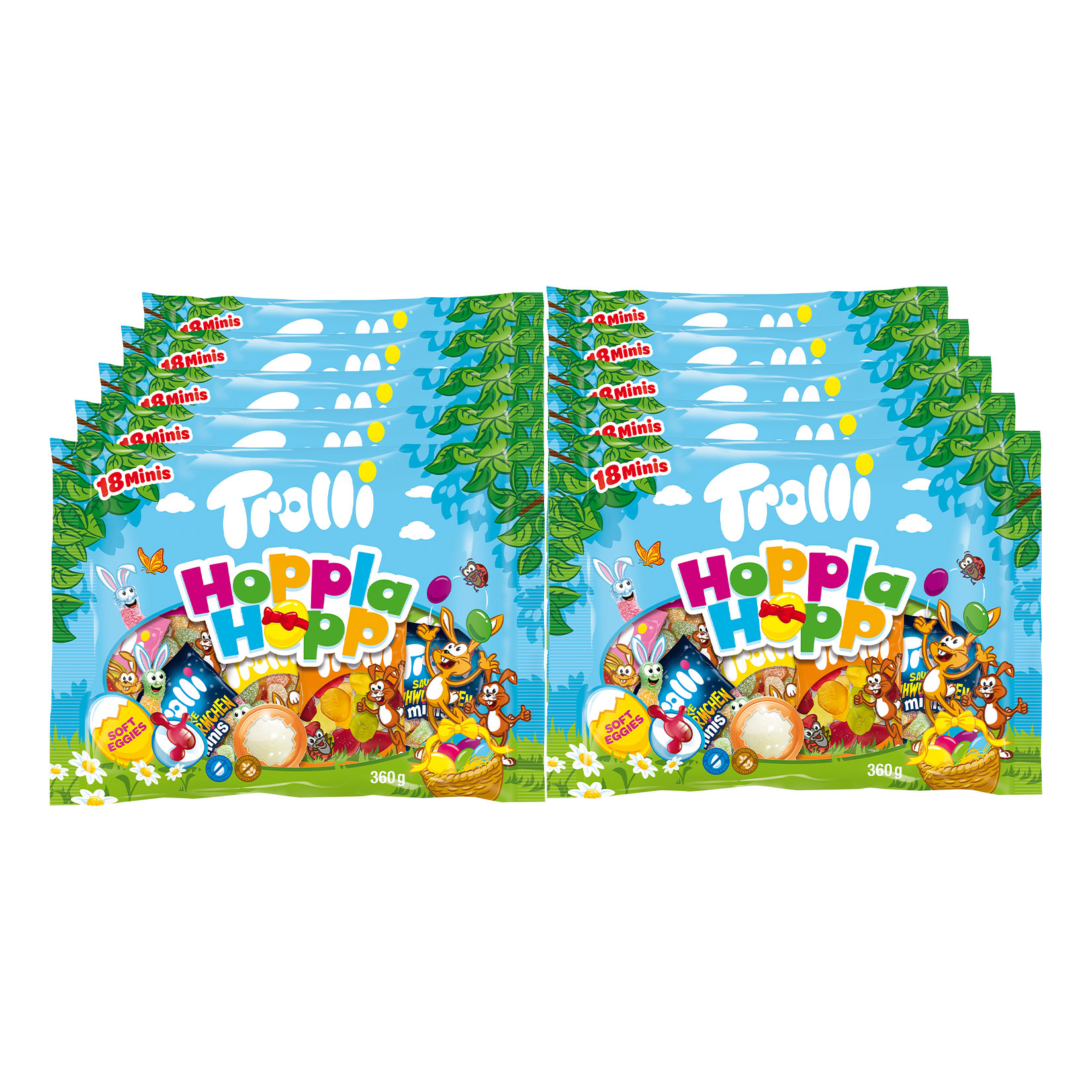 Trolli Hoppla Hopp Fruchtgummi 360 g, 10er Pack - Bild 1