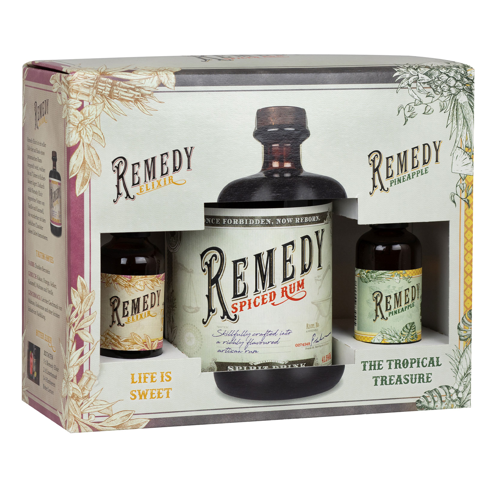 Remedy Spiced Rum-Lik&ouml;r 41,5 % vol 0,7 Liter Geschenkbox mit 2 Miniaturen &agrave; 50 ml - Bild 1