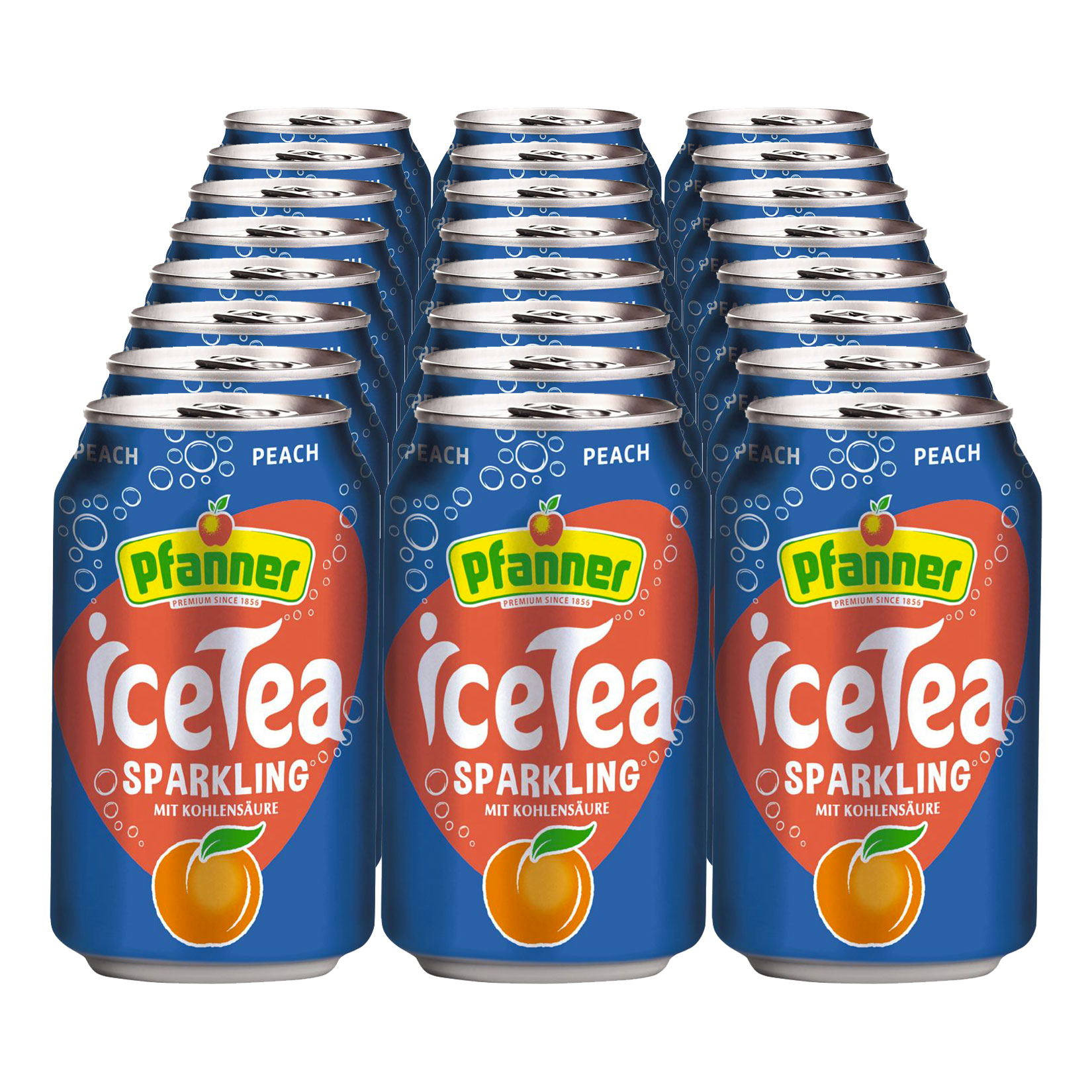 Pfanner Eistee Pfirsich sparkling 0,33 Liter Dose, 24er Pack - Bild 1