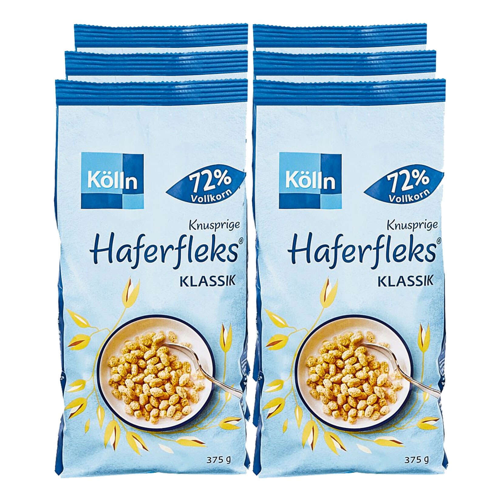K&ouml;lln Haferfleks Knusper Klassik 375 g, 6er Pack - Bild 1