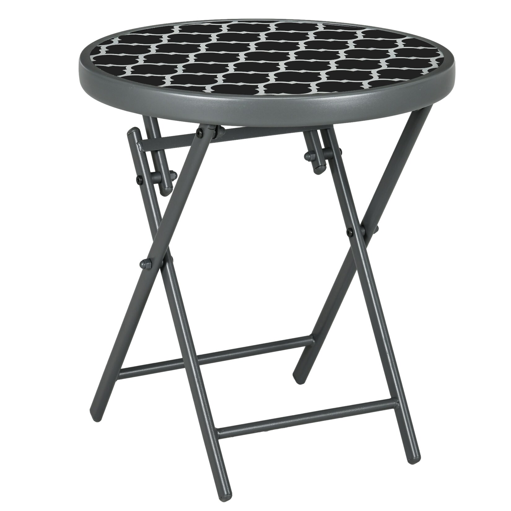 Outsunny Beistelltisch Metall, Hartglas | 04255633548900