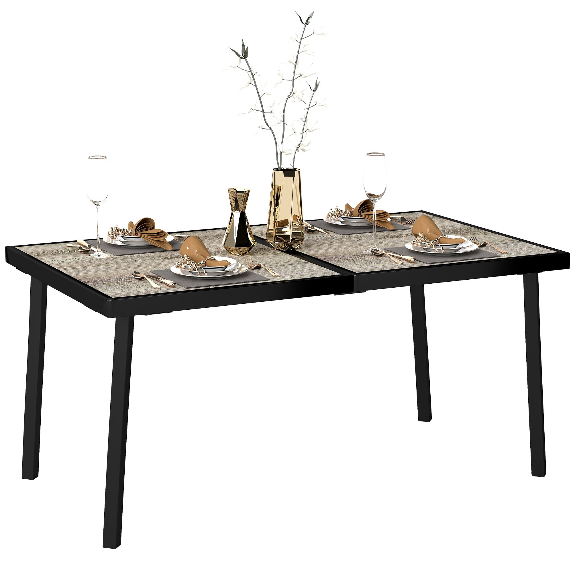 Outsunny Gartentisch PSPC-Kunststoff, Stahl - Bild 1