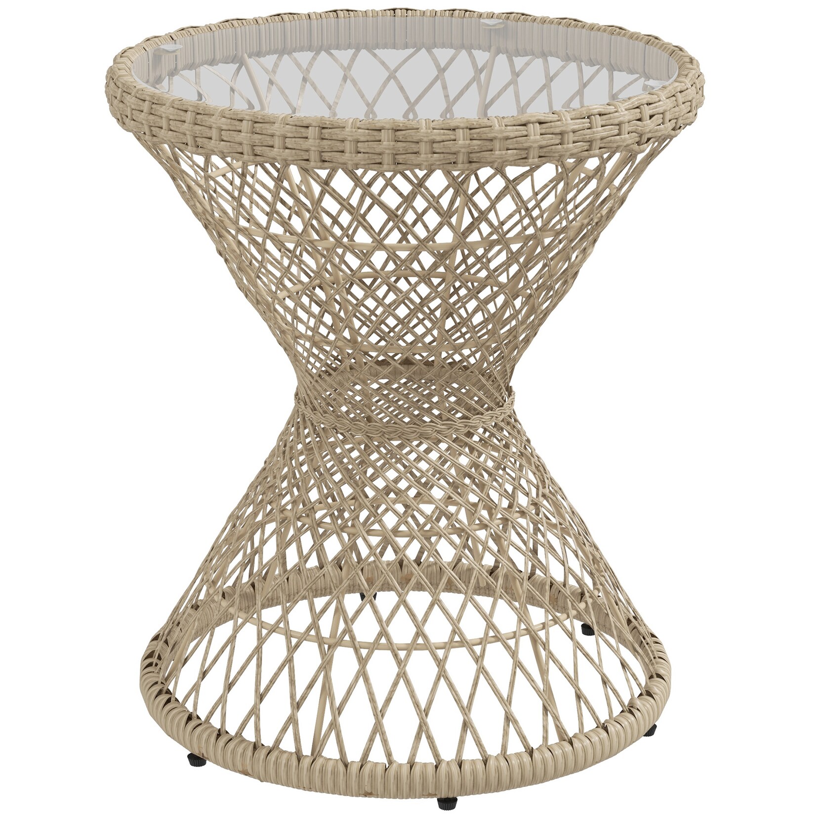 Rattan Couchtisch Stahl, PE Rattan