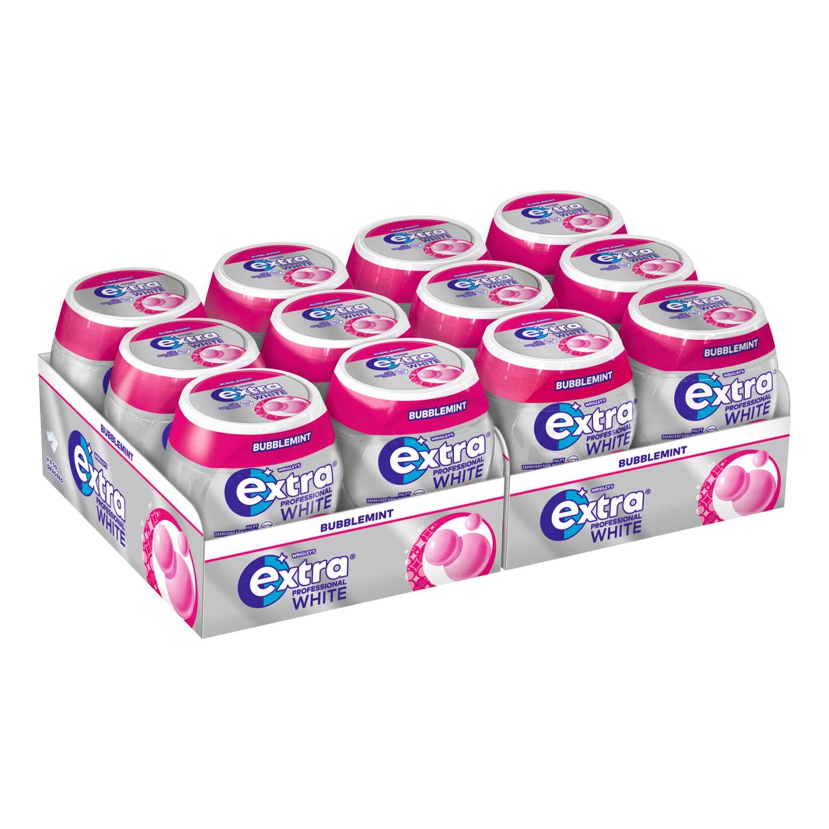 Wrigley’s Extra White Bubblemint zuckerfrei Dose 50 Stück, 12er Pack | 04009900543699