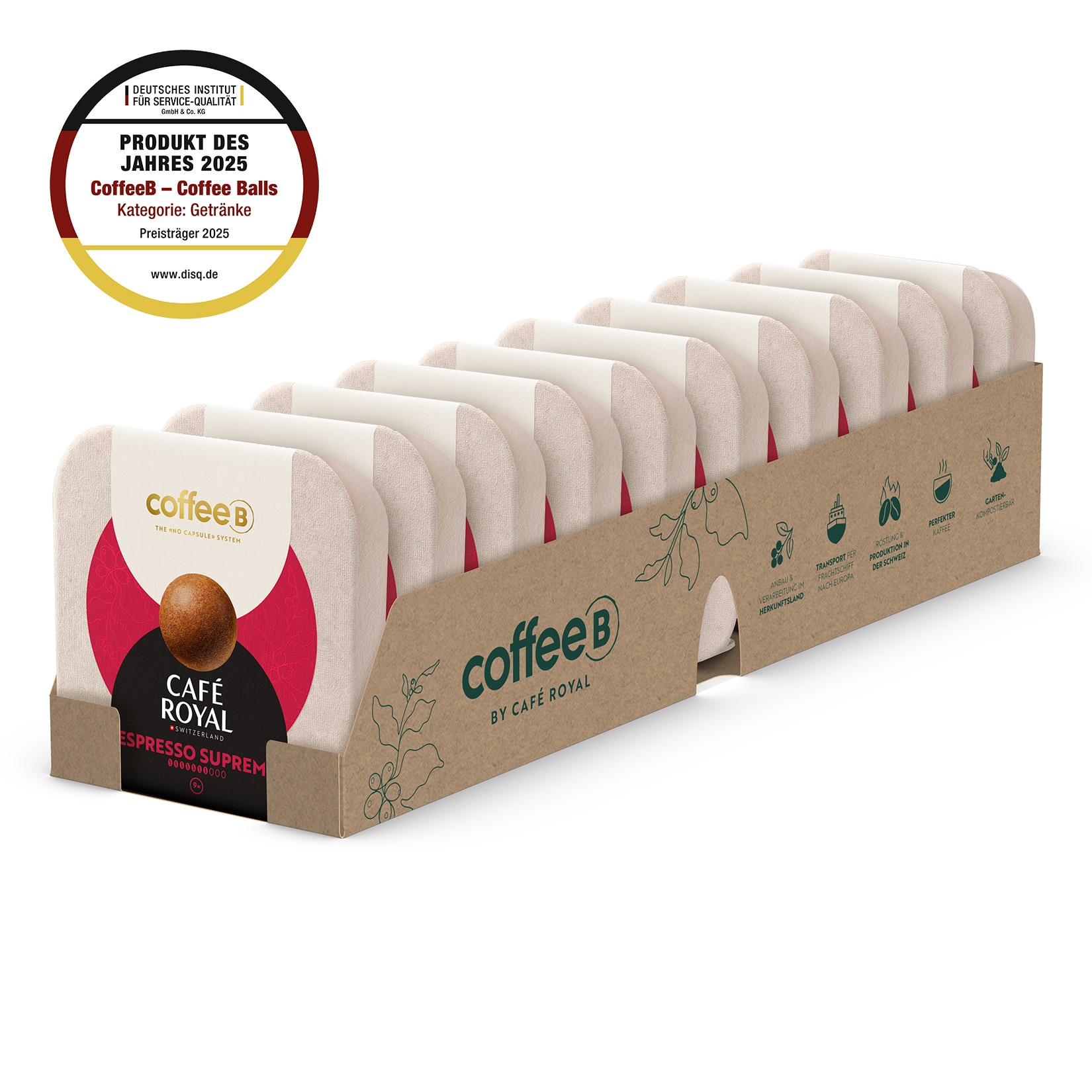 CoffeeB by Caf&eacute; Royal Espresso Supremo 9 Coffee Balls 56g, 10er Pack - Bild 1